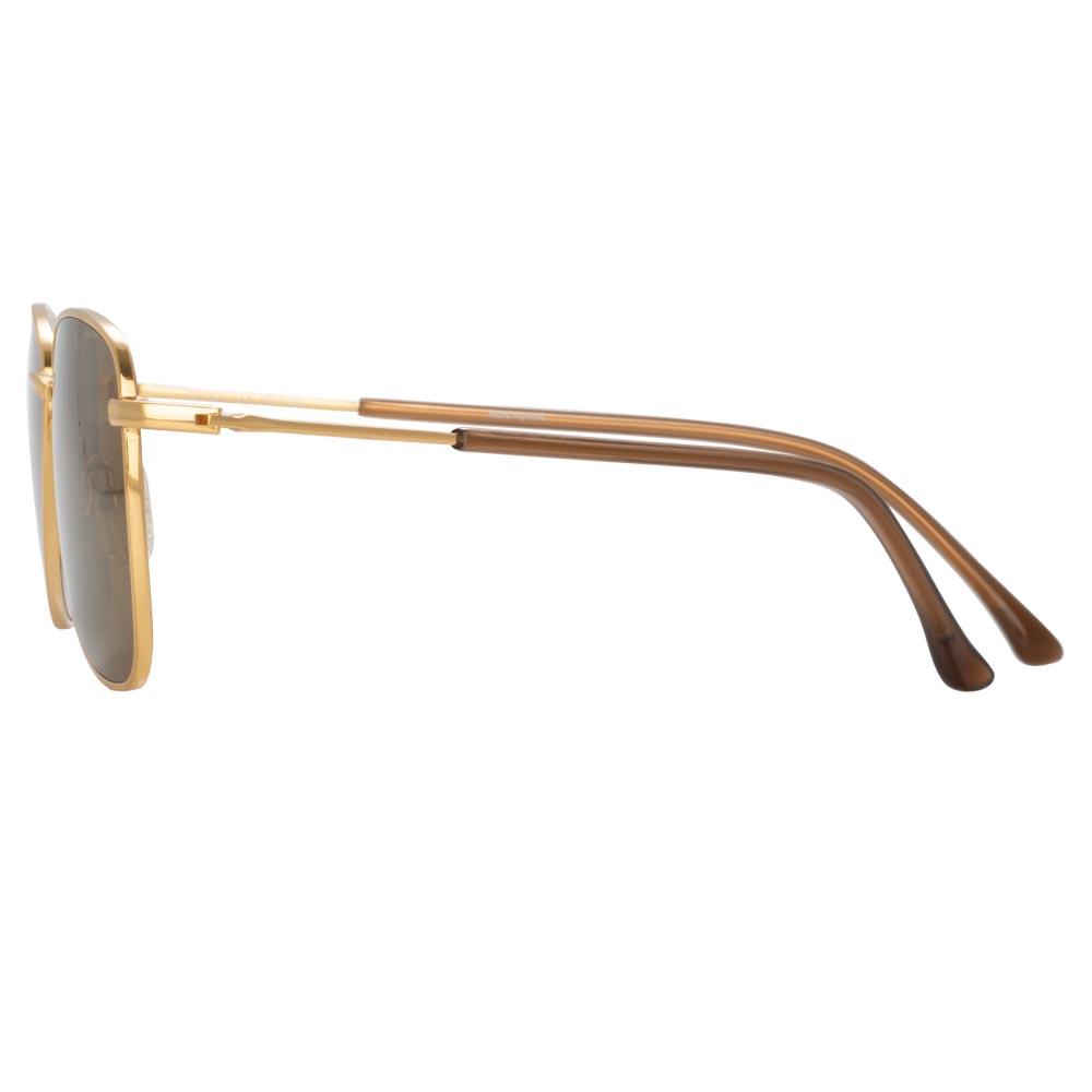 Color_DVN197C4SUN - Dries Van Noten 197 Aviator Sunglasses in Yellow Gold Tone