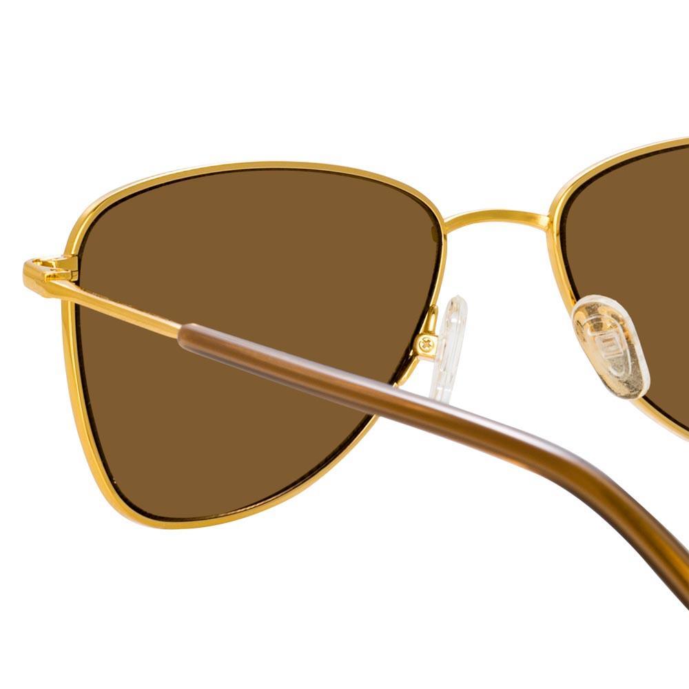 Color_DVN197C4SUN - Dries Van Noten 197 Aviator Sunglasses in Yellow Gold Tone
