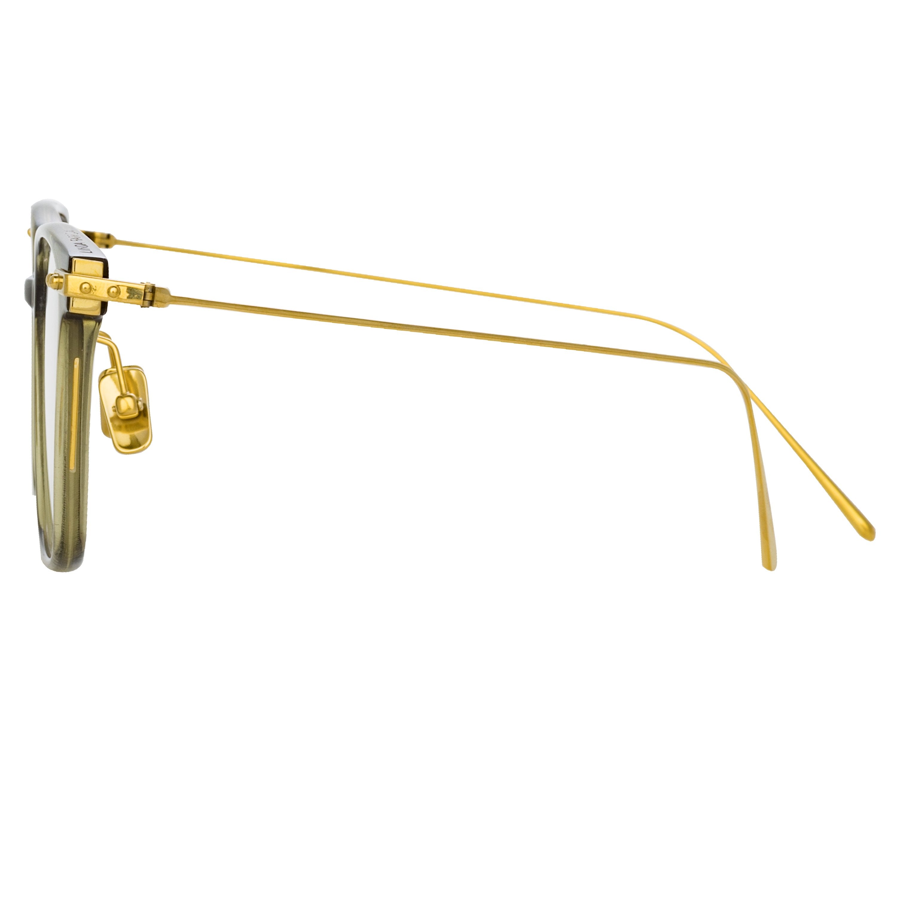 Color_LF37C3OPT - Gehry Rectangular Optical Frame in Light Gold and Green