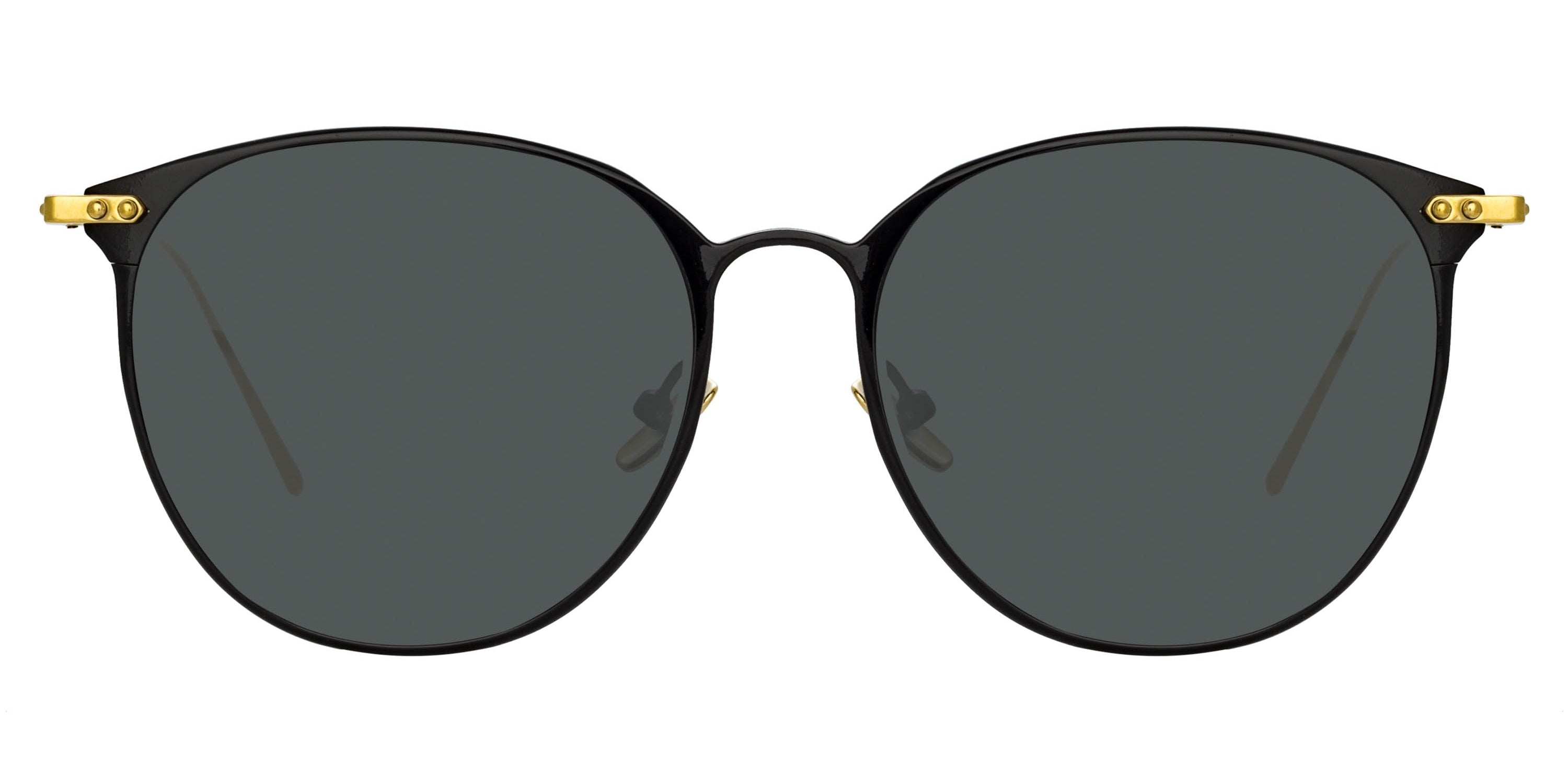 Color_LF45AC4SUN - Sophia Oval Sunglasses in Black and Grey