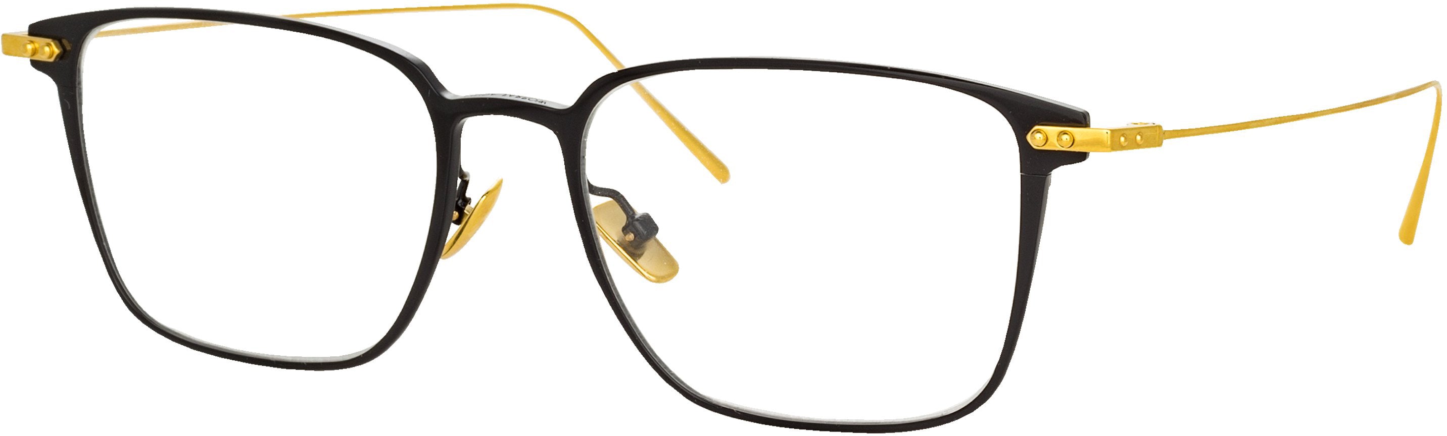 Color_LF46C1OPT - Willis Rectangular Optical Frame in Black and Yellow Gold