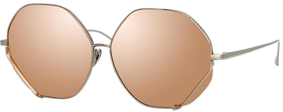 Color_LFL1010C5SUN - Fawcet Hexagon Sunglasses in White Gold and Silver