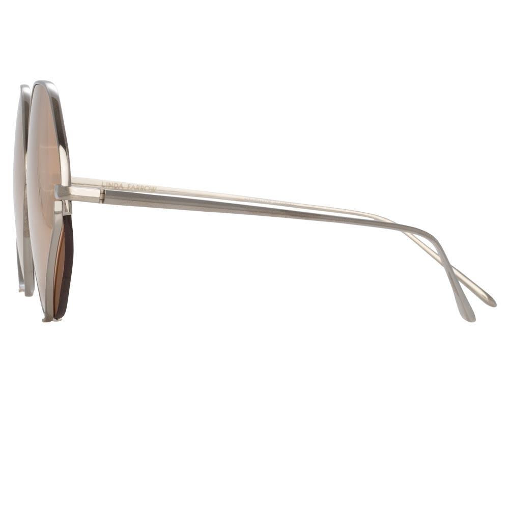 Color_LFL1010C5SUN - Fawcet Hexagon Sunglasses in White Gold and Silver