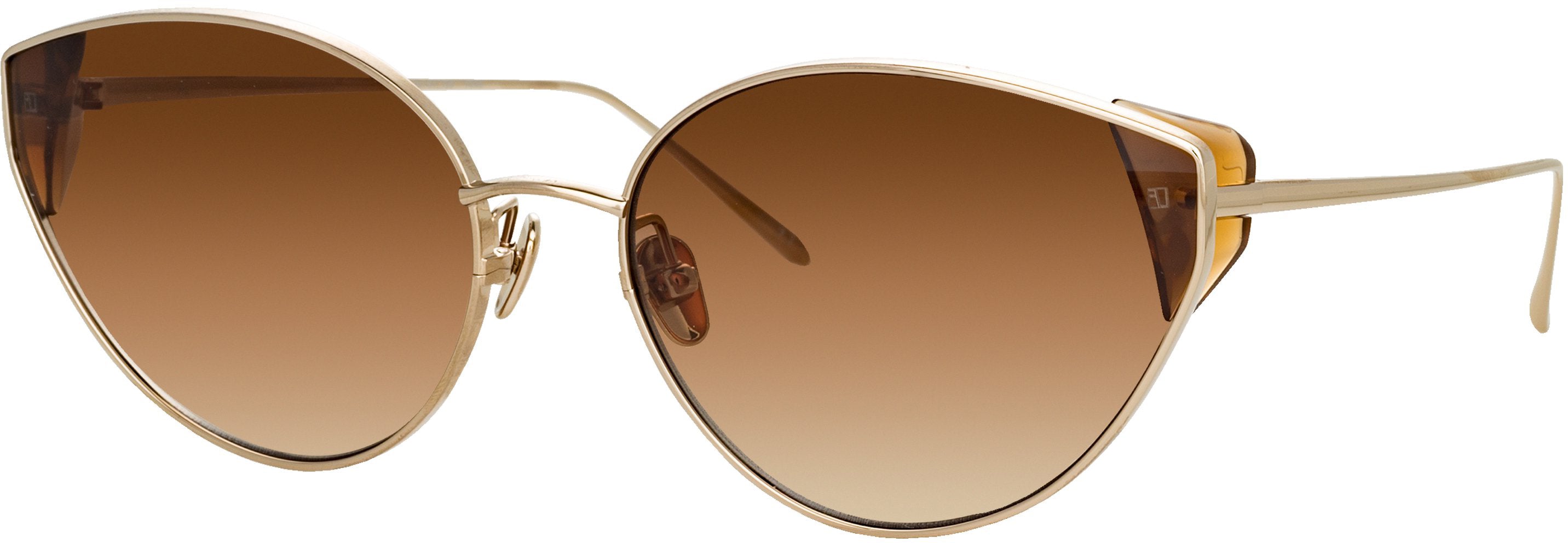 Color_LFL1029C2SUN - Liv Cat Eye Sunglasses in Light Gold and Brown