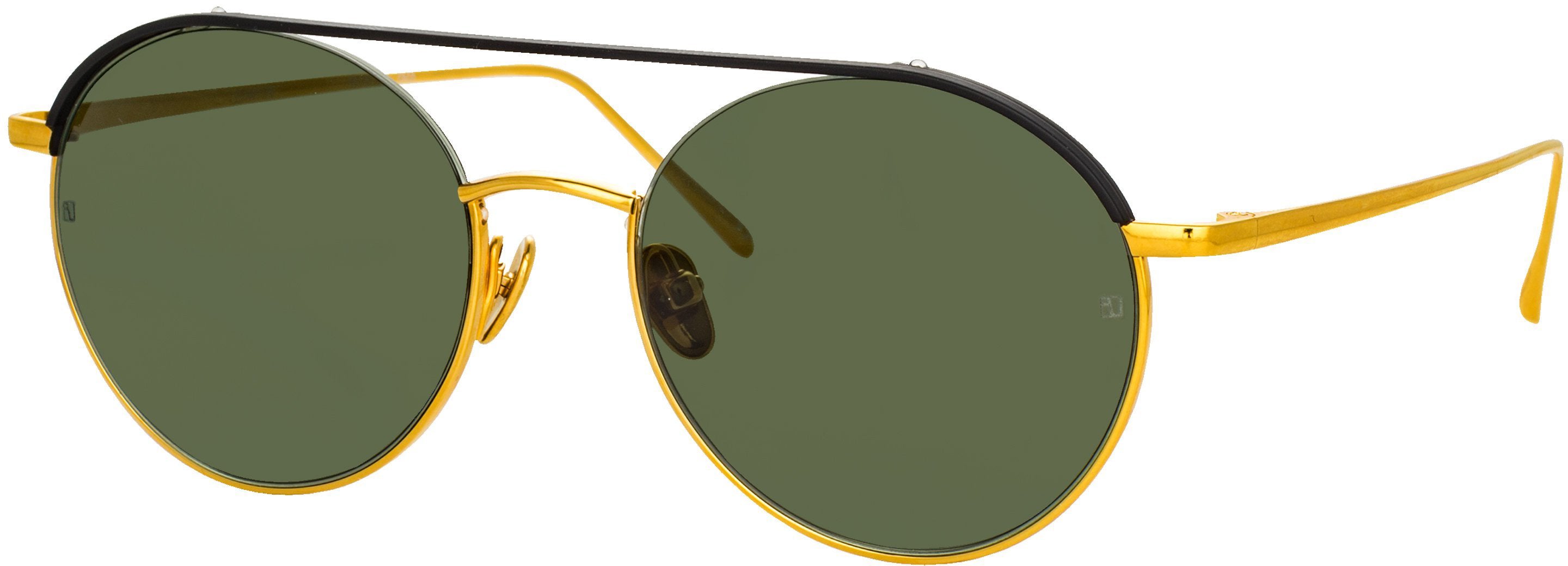 Color_LFL1031C1SUN - Dustin Round Sunglasses in Black and Yellow Gold