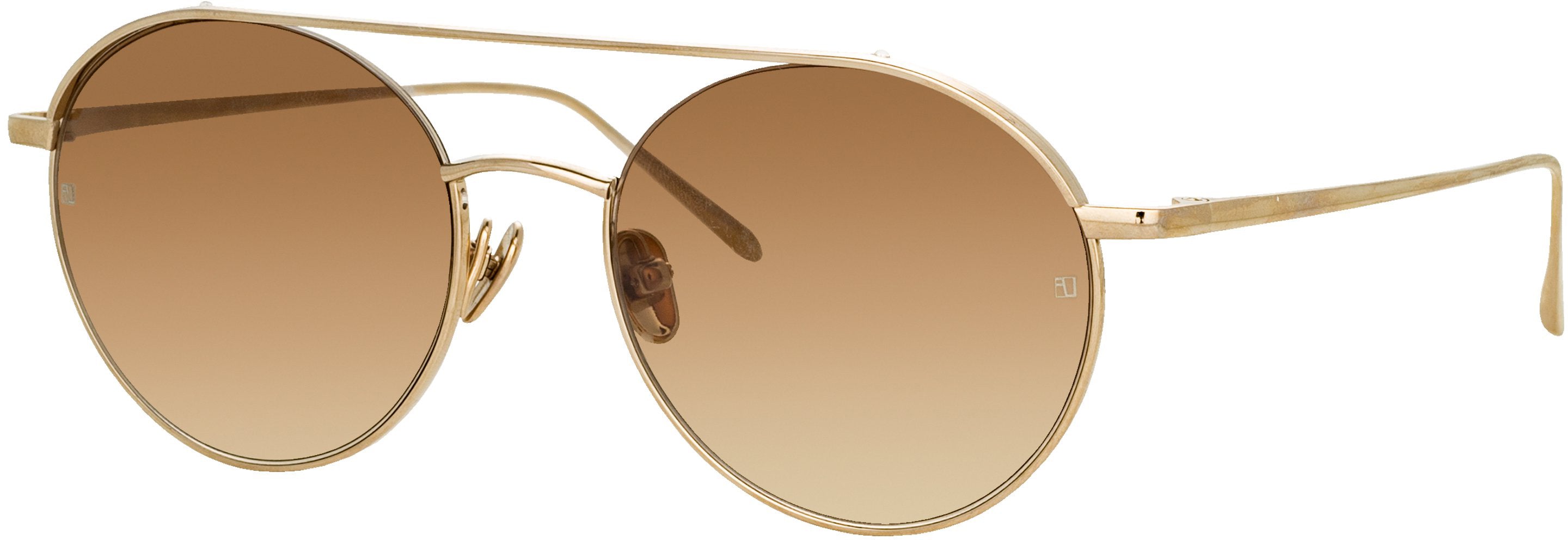 Color_LFL1031C4SUN - Dustin Round Sunglasses in Light Gold and Mocha