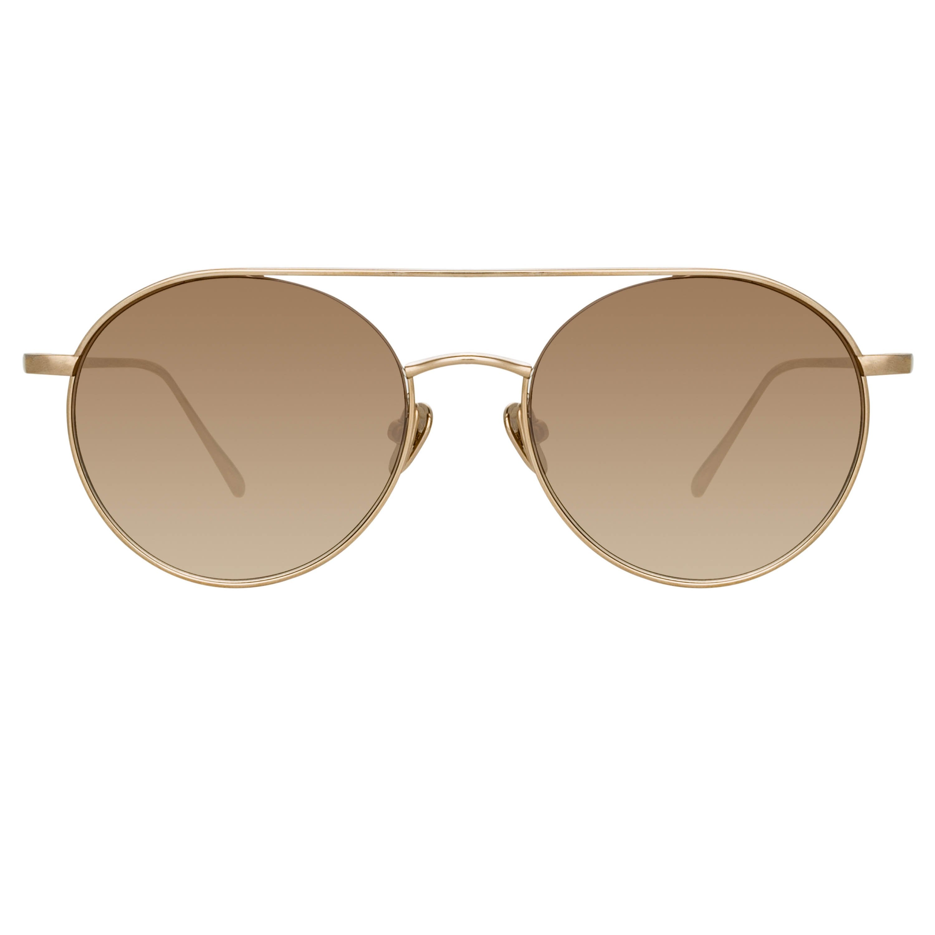 Color_LFL1031C4SUN - Dustin Round Sunglasses in Light Gold and Mocha