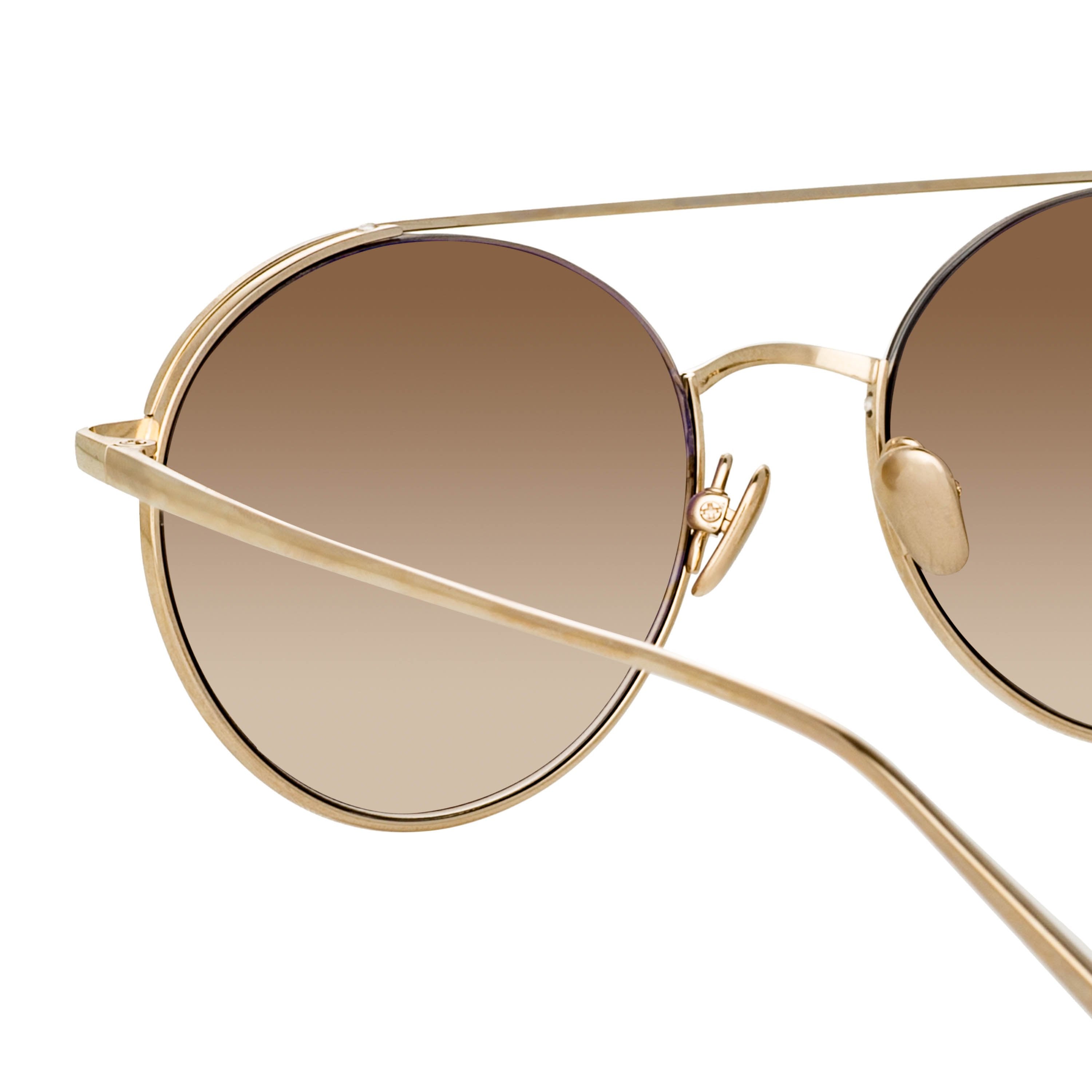 Color_LFL1031C4SUN - Dustin Round Sunglasses in Light Gold and Mocha