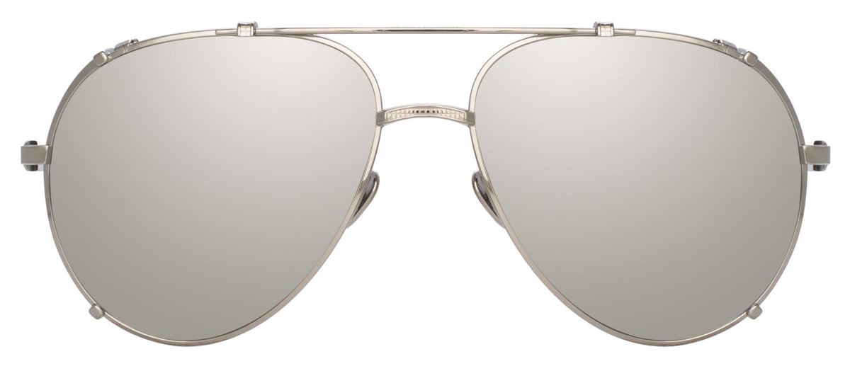 Color_LFL1039C5SUN - Newman Aviator Sunglasses in White Gold and Platinium