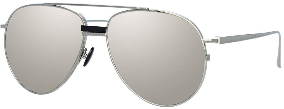 Color_LFL1041C2SUN - Brooks Aviator Sunglasses in White Gold and Silver