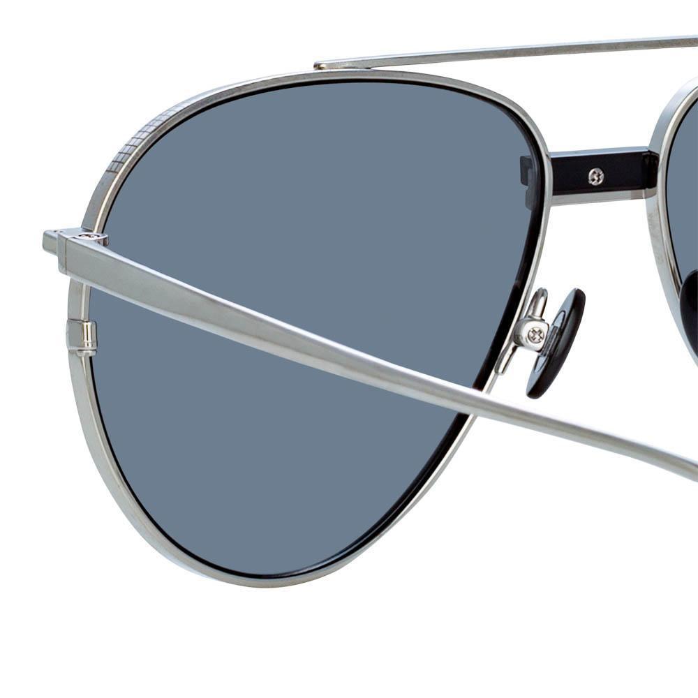 Color_LFL1041C2SUN - Brooks Aviator Sunglasses in White Gold and Silver