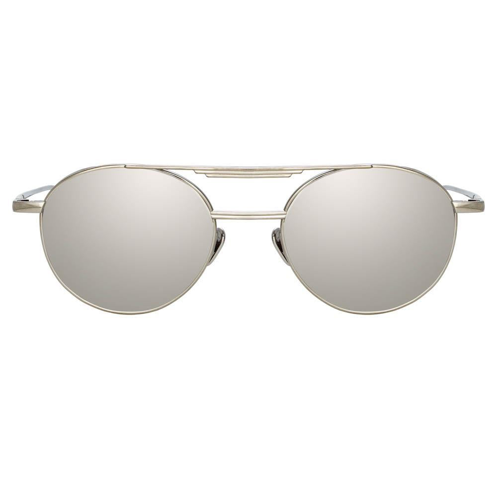 Color_LFL1046C3SUN - Lou Oval Sunglasses in White Gold