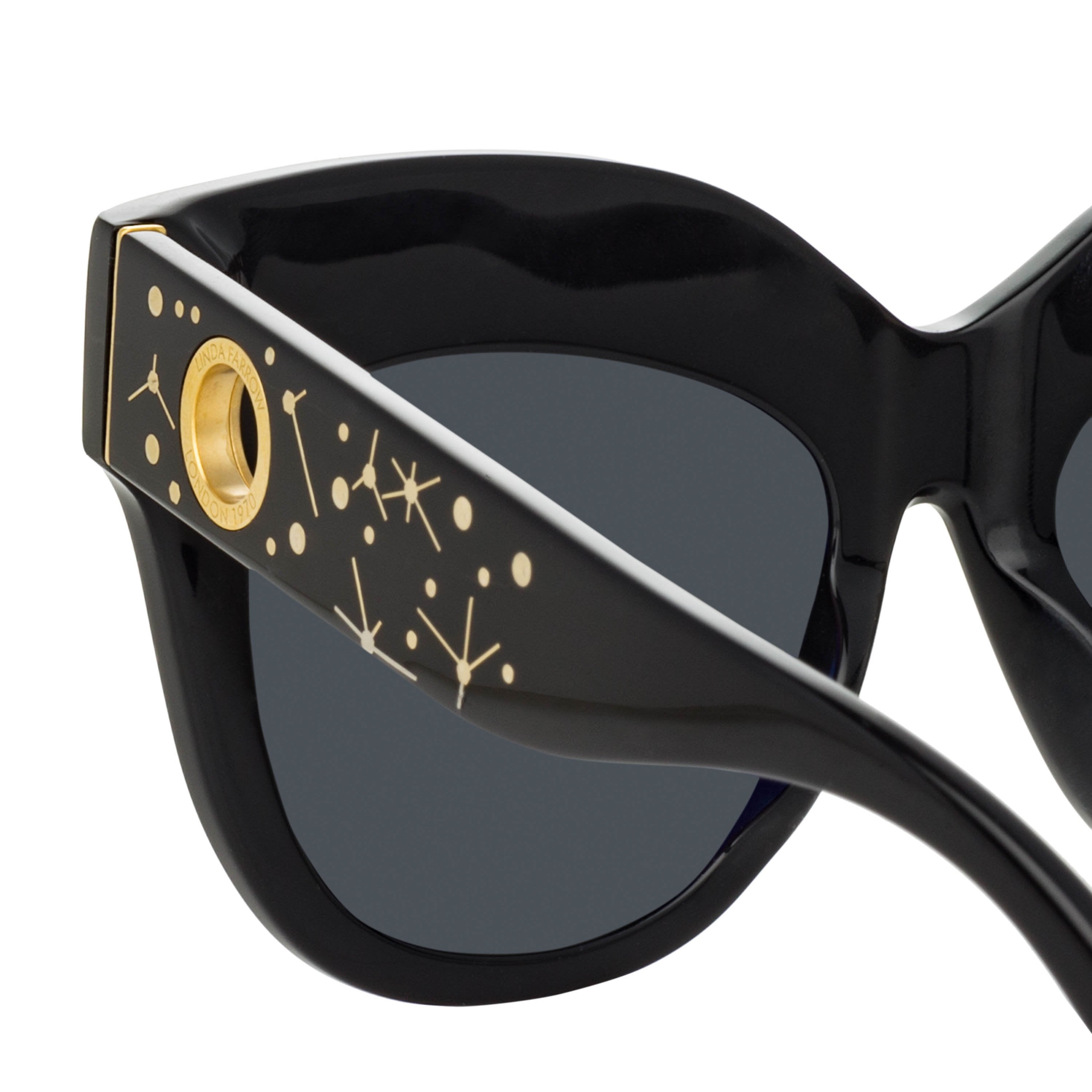 Color_LFL1049C10SUN - Dunaway Oversized Sunglasses in Sparkled Black