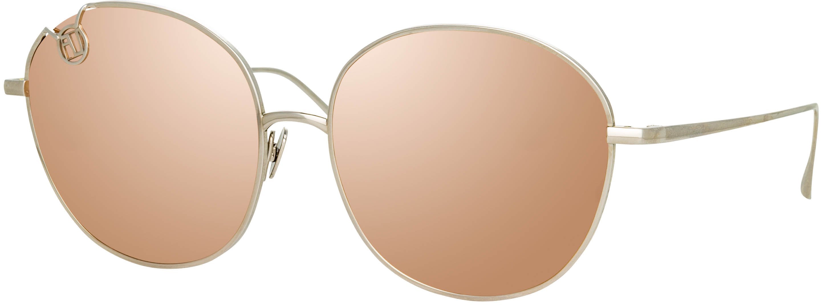 Color_LFL1054C4SUN - Hannah Cat Eye Sunglasses in White Gold and Rose Gold Lenses