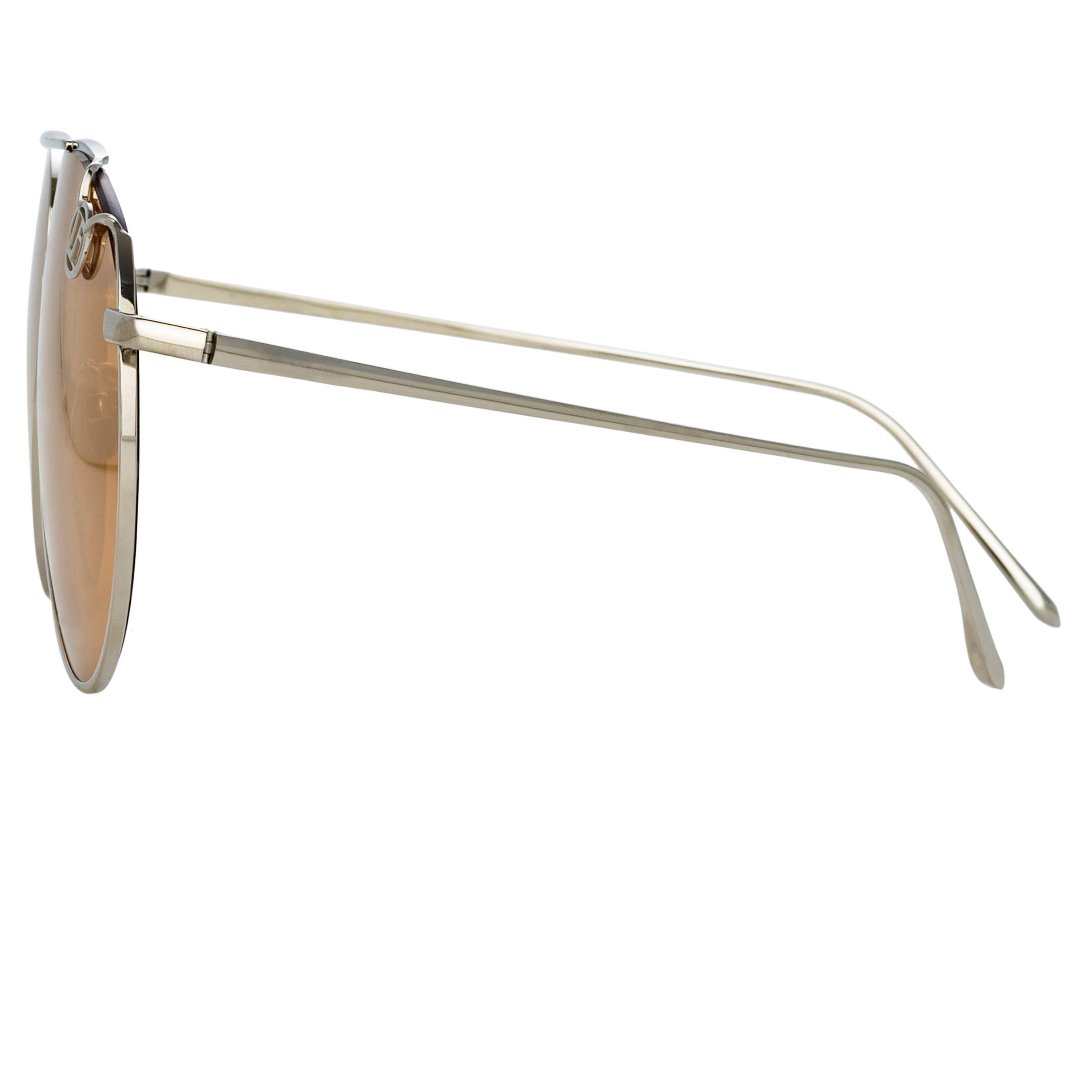 Color_LFL1055C3SUN - Joni Aviator Sunglasses in White Gold and Rose Gold Lenses