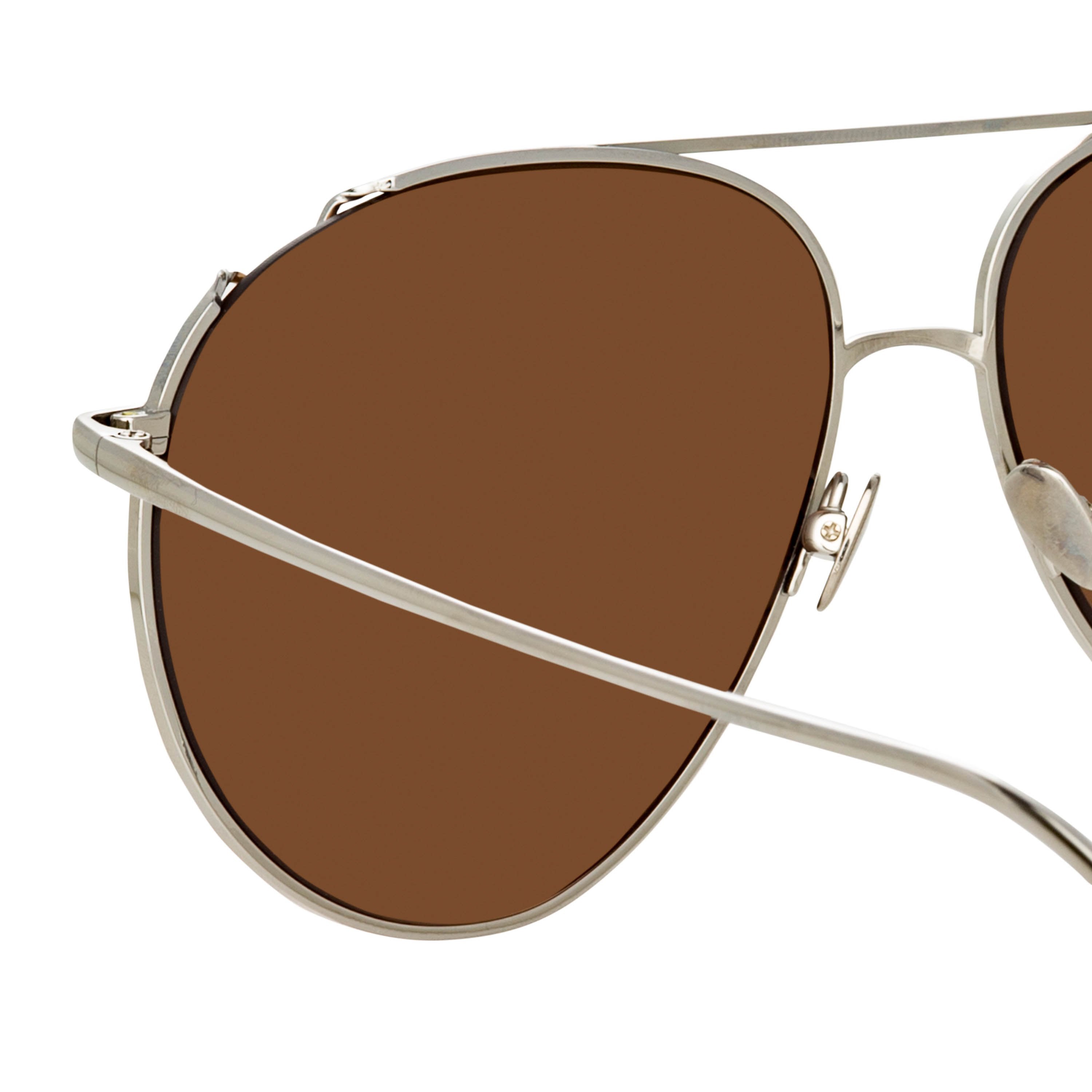 Color_LFL1055C3SUN - Joni Aviator Sunglasses in White Gold and Rose Gold Lenses