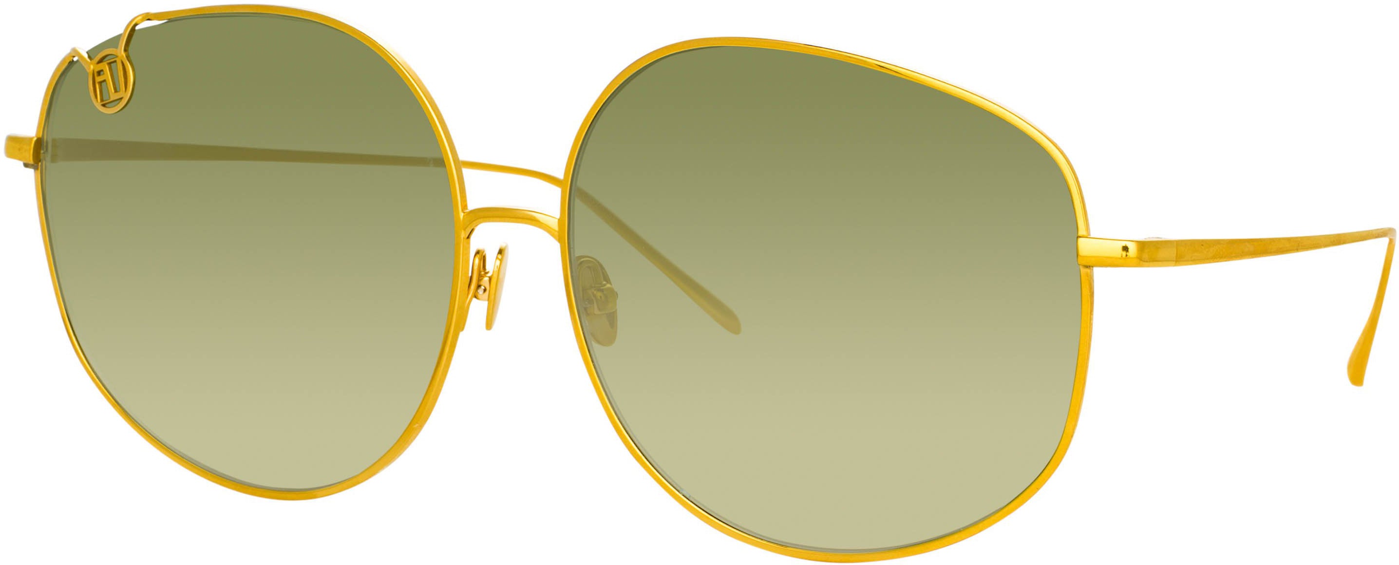 Color_LFL1056C2SUN - Marisa Oversized Sunglasses in Yellow Gold and Green