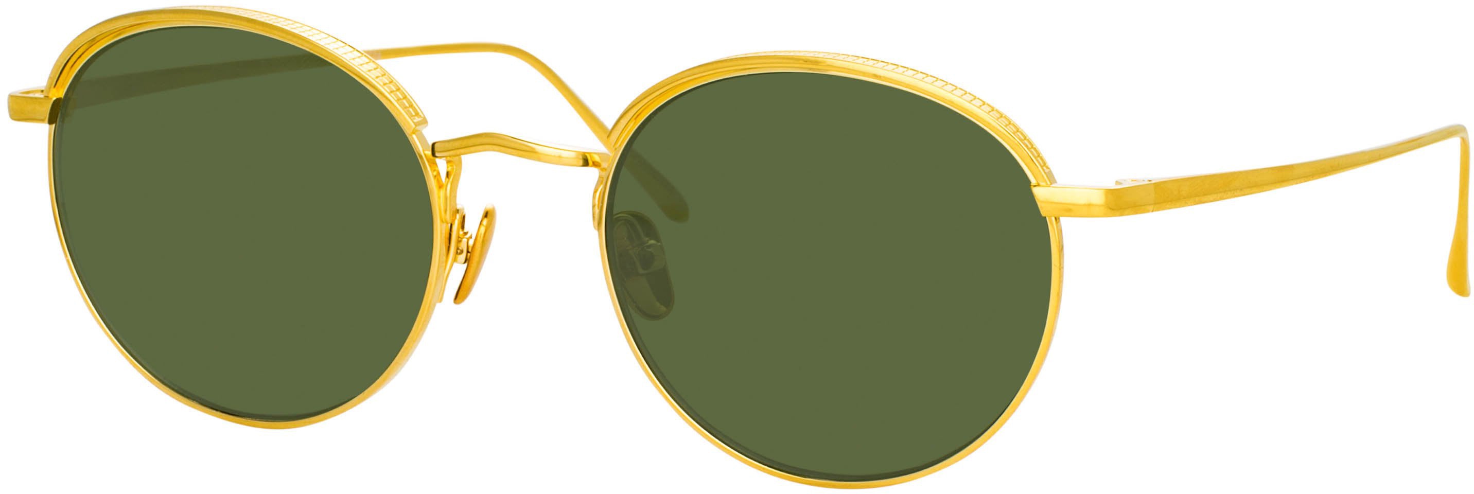 Color_LFL1076C1SUN - Marlon Oval Sunglasses in Yellow Gold and Green