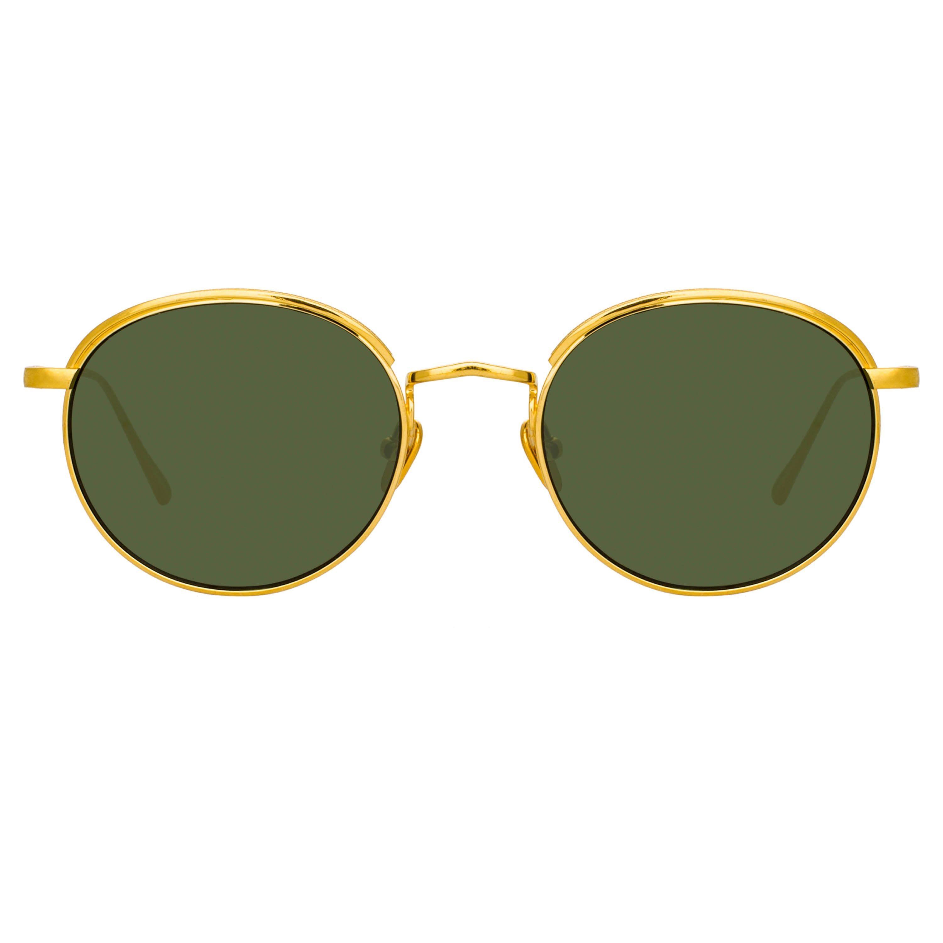 Color_LFL1076C1SUN - Marlon Oval Sunglasses in Yellow Gold and Green
