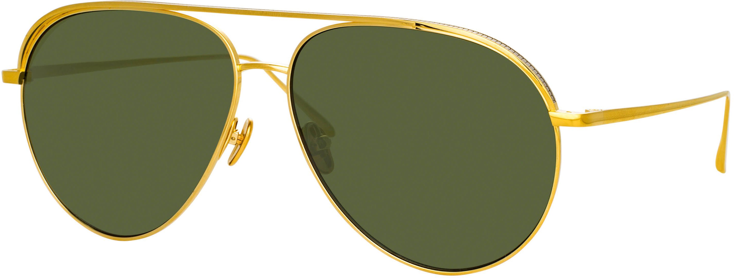Color_LFL1078C1SUN - Roberts Aviator Sunglasses in Yellow Gold and Green