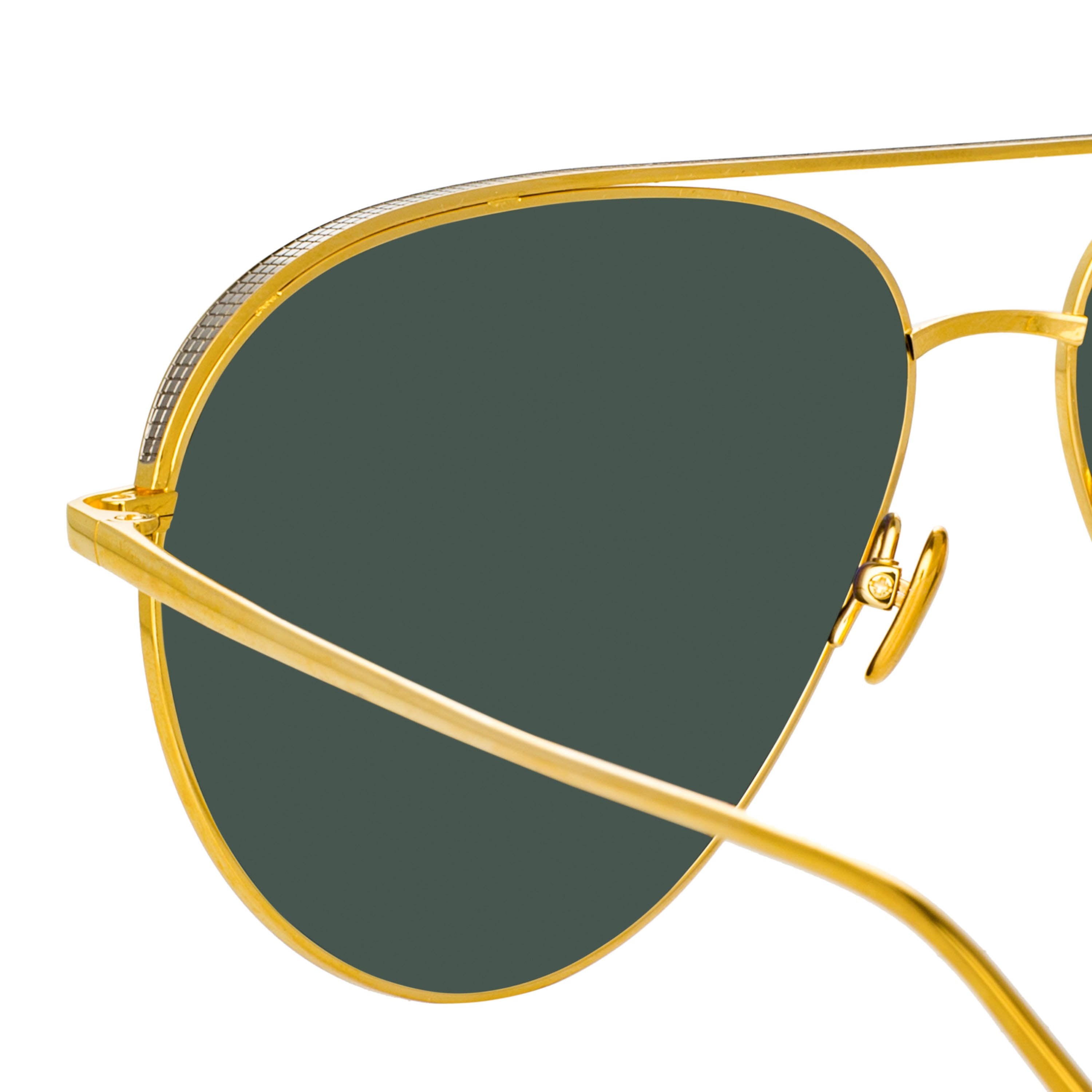 Color_LFL1078C1SUN - Roberts Aviator Sunglasses in Yellow Gold and Green