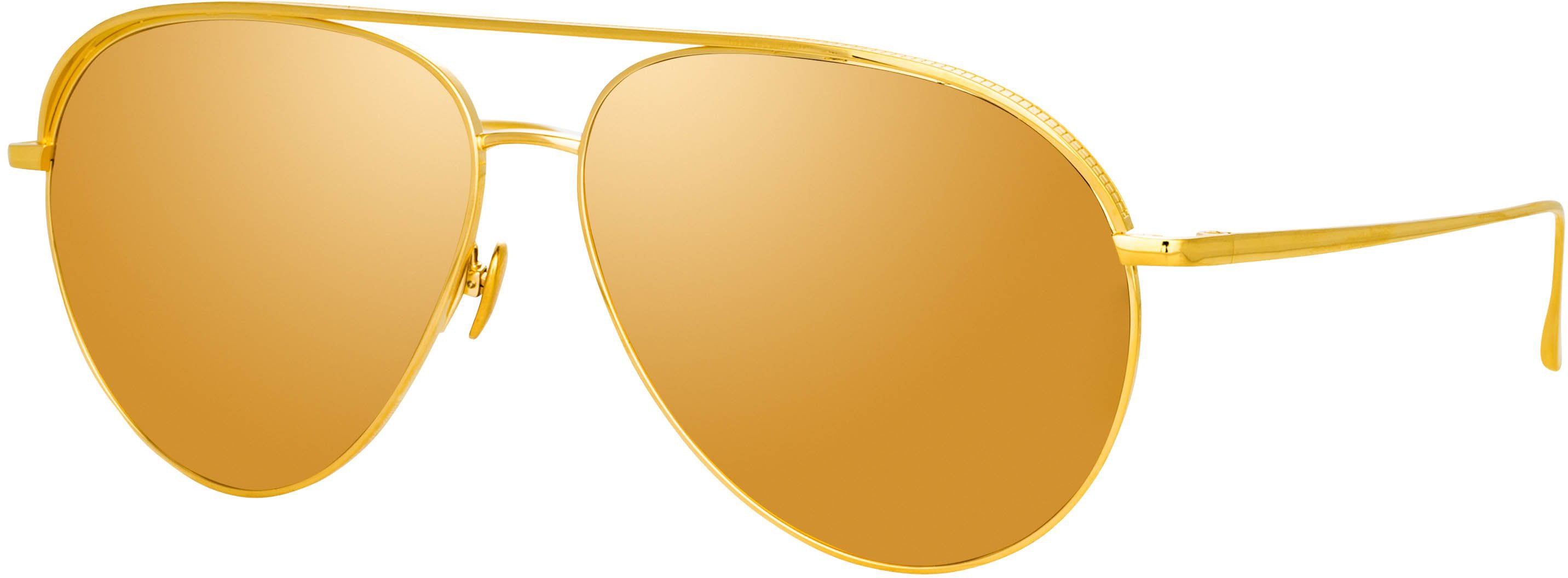Color_LFL1078C2SUN - Roberts Aviator Sunglasses in Yellow Gold and Gold Lenses