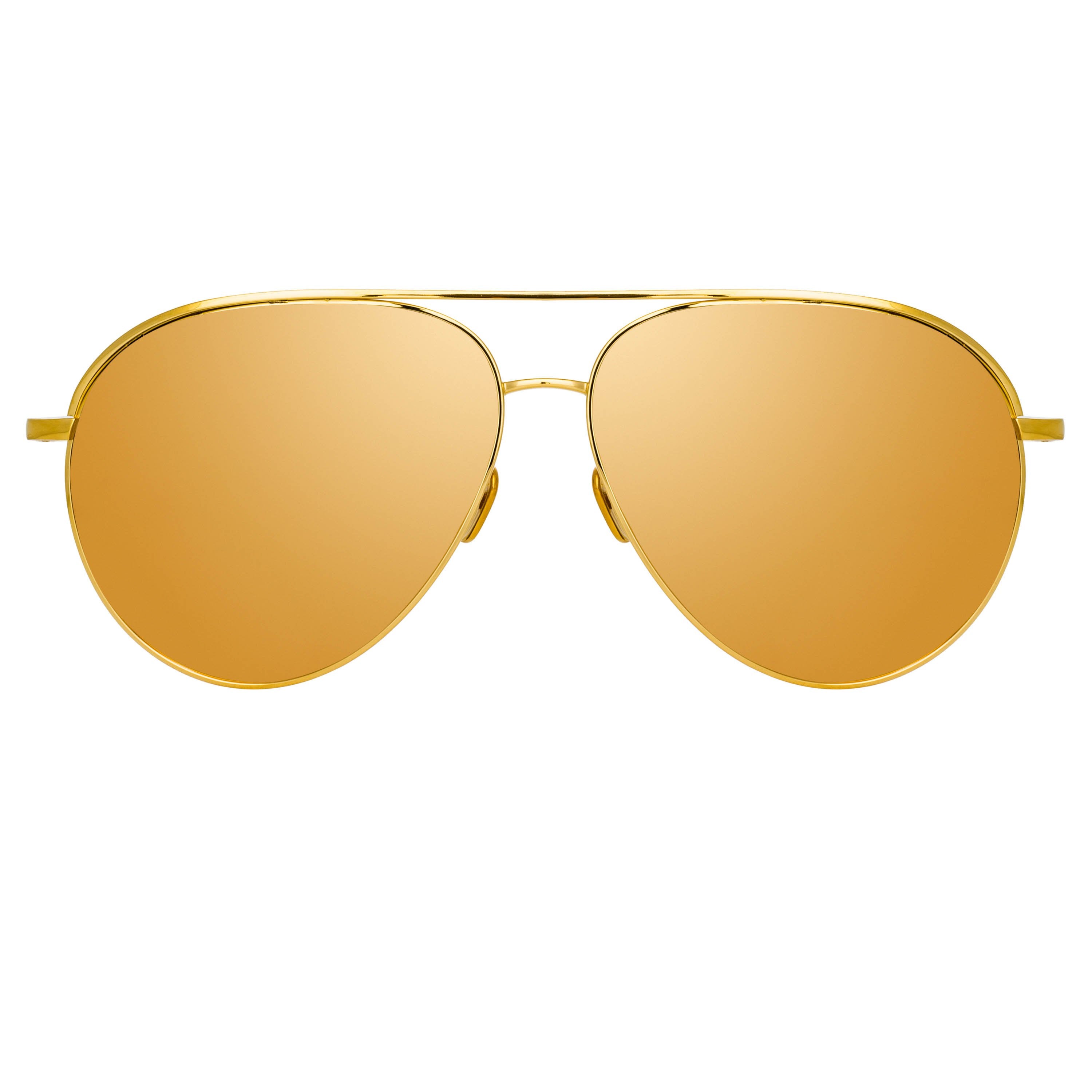Color_LFL1078C2SUN - Roberts Aviator Sunglasses in Yellow Gold and Gold Lenses