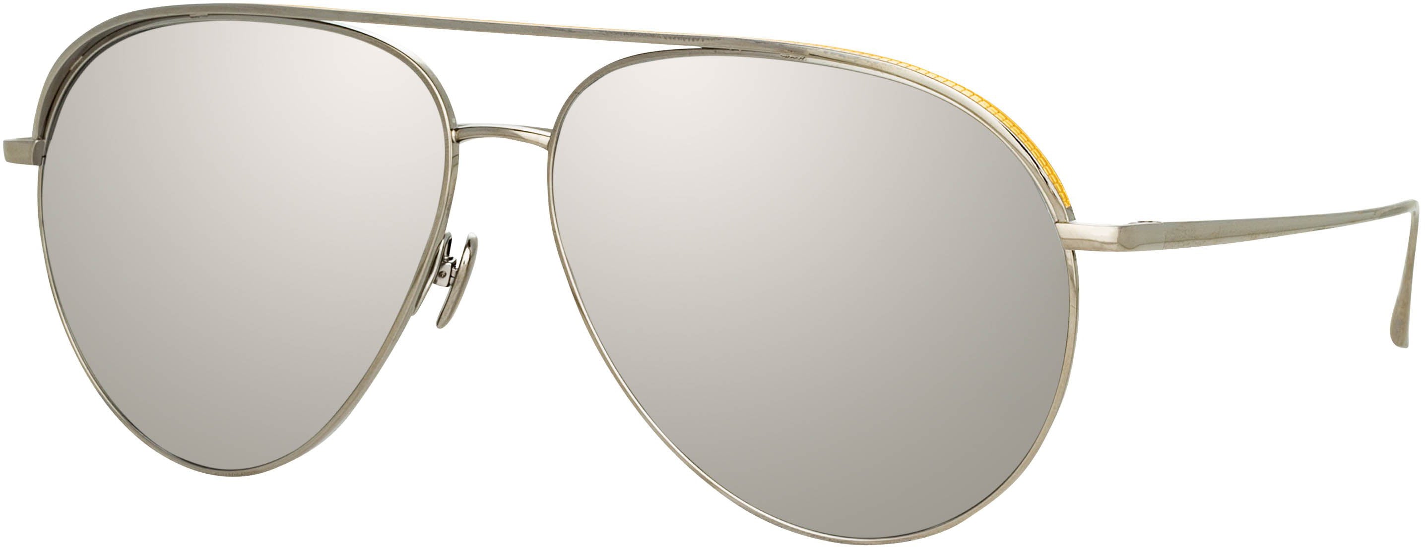 Color_LFL1078C4SUN - Roberts Aviator Sunglasses in White Gold and Platinum