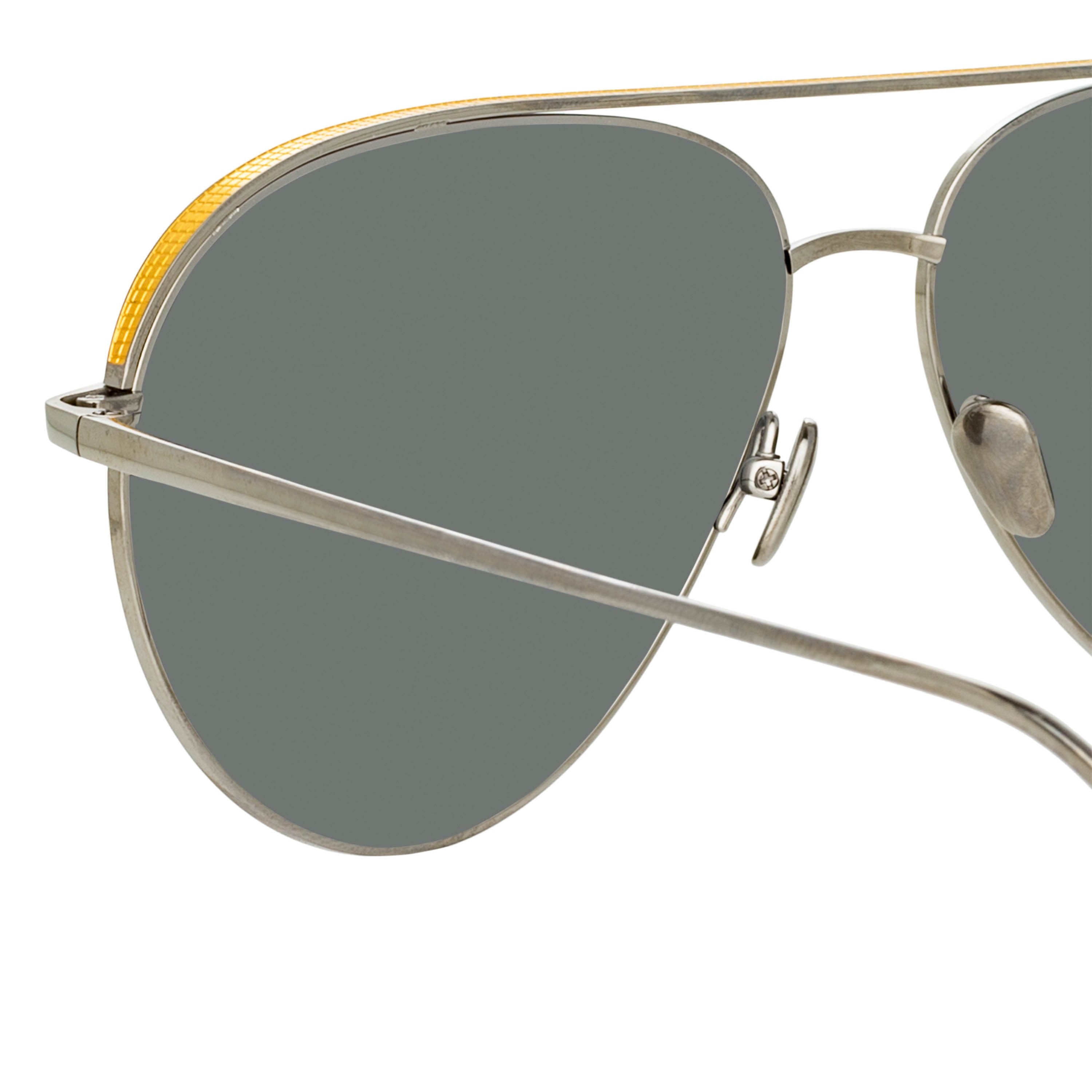 Color_LFL1078C4SUN - Roberts Aviator Sunglasses in White Gold and Platinum