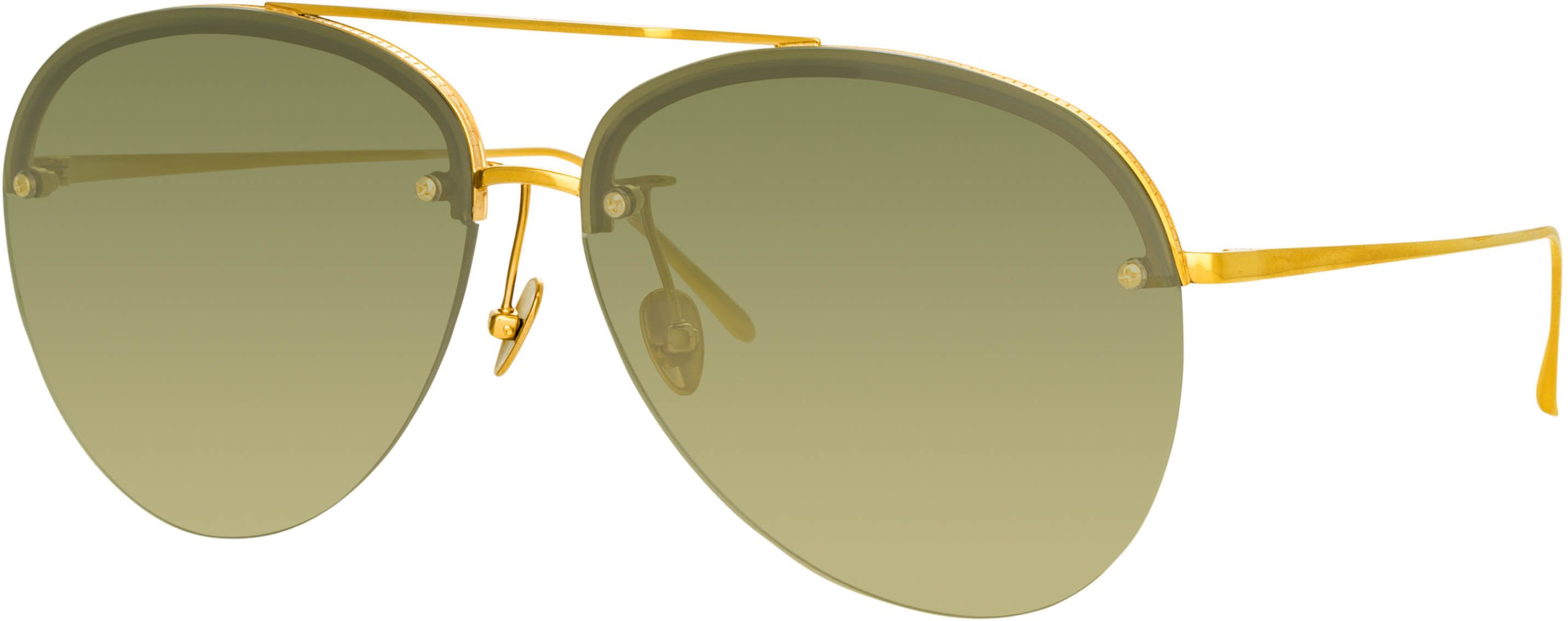 Color_LFL1096C2SUN - Dee Aviator Sunglasses in Yellow Gold and Green