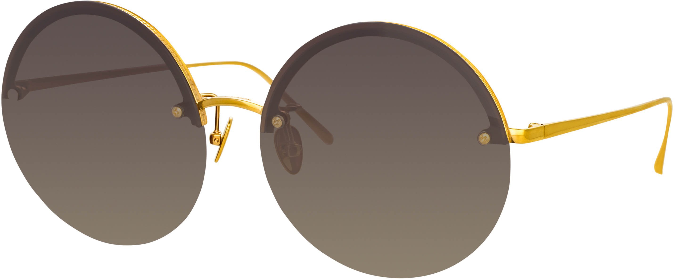 Color_LFL1097C1SUN - Adrienne Round Sunglasses in Yellow Gold and Grey