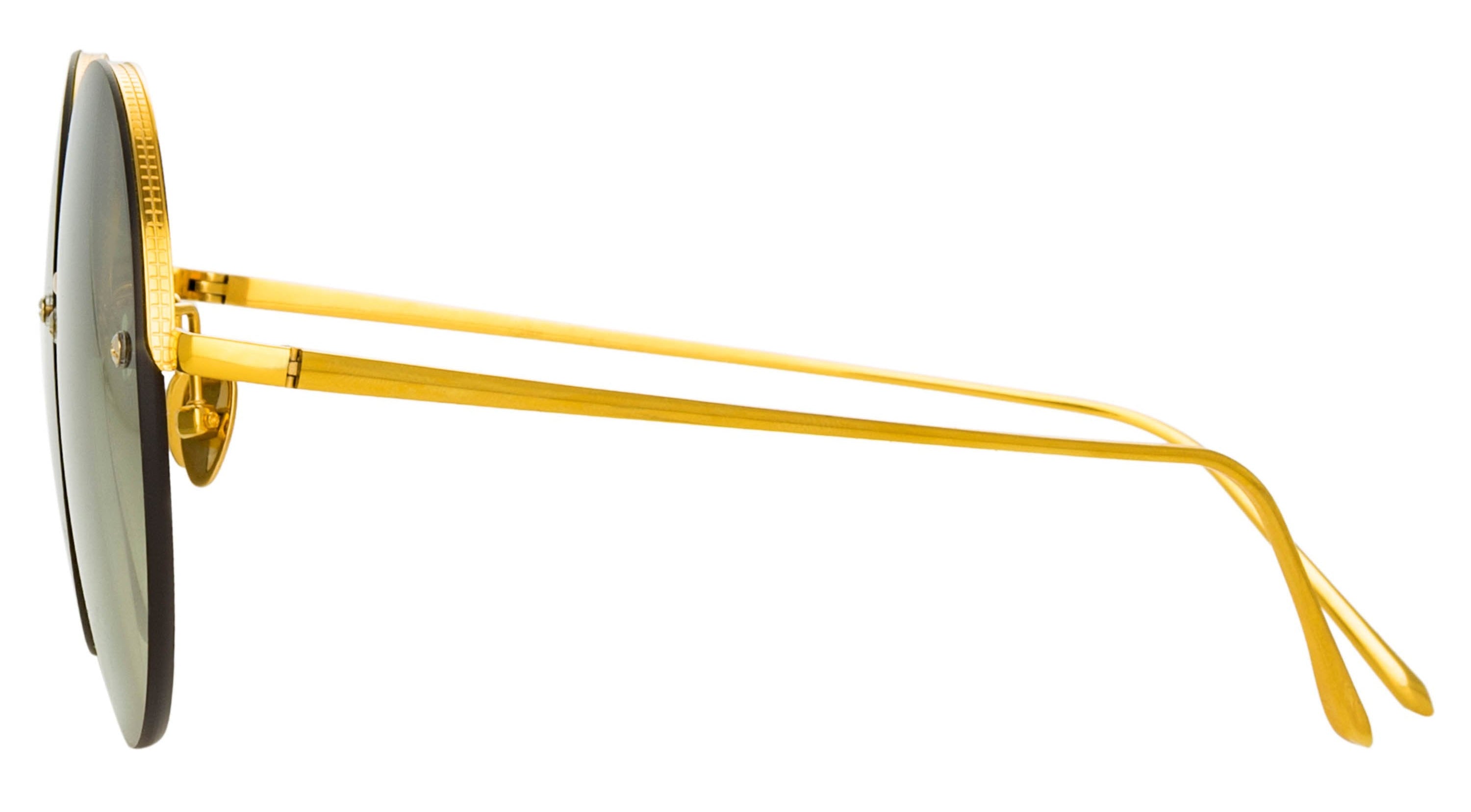 Color_LFL1097C2SUN - Adrienne Round Sunglasses in Yellow Gold and Green