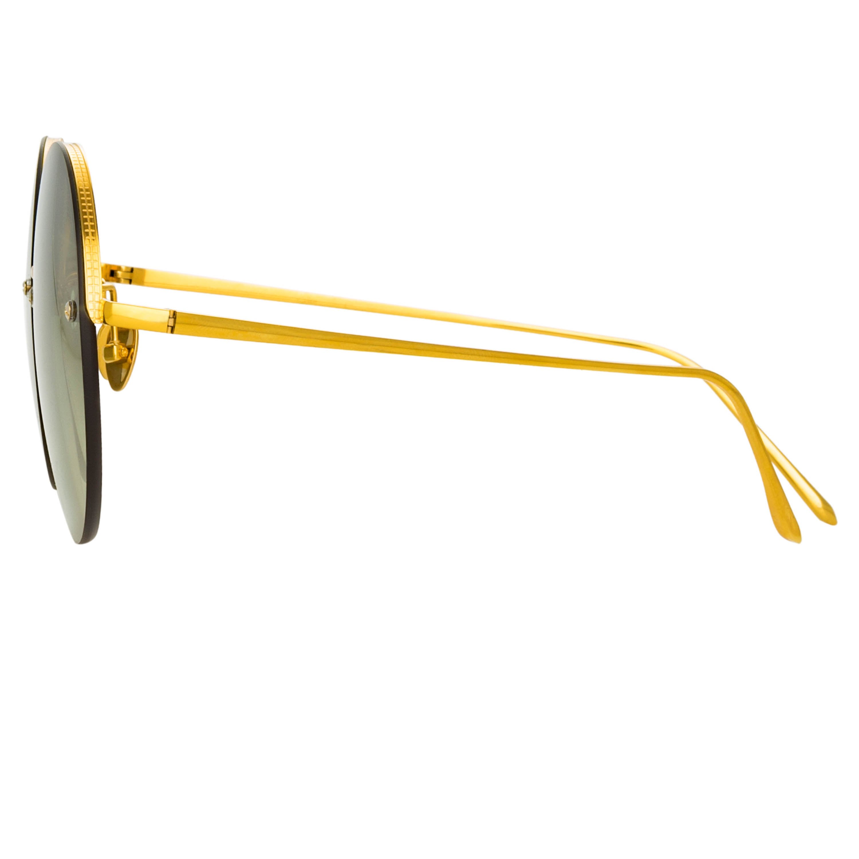 Color_LFL1097C2SUN - Adrienne Round Sunglasses in Yellow Gold and Green