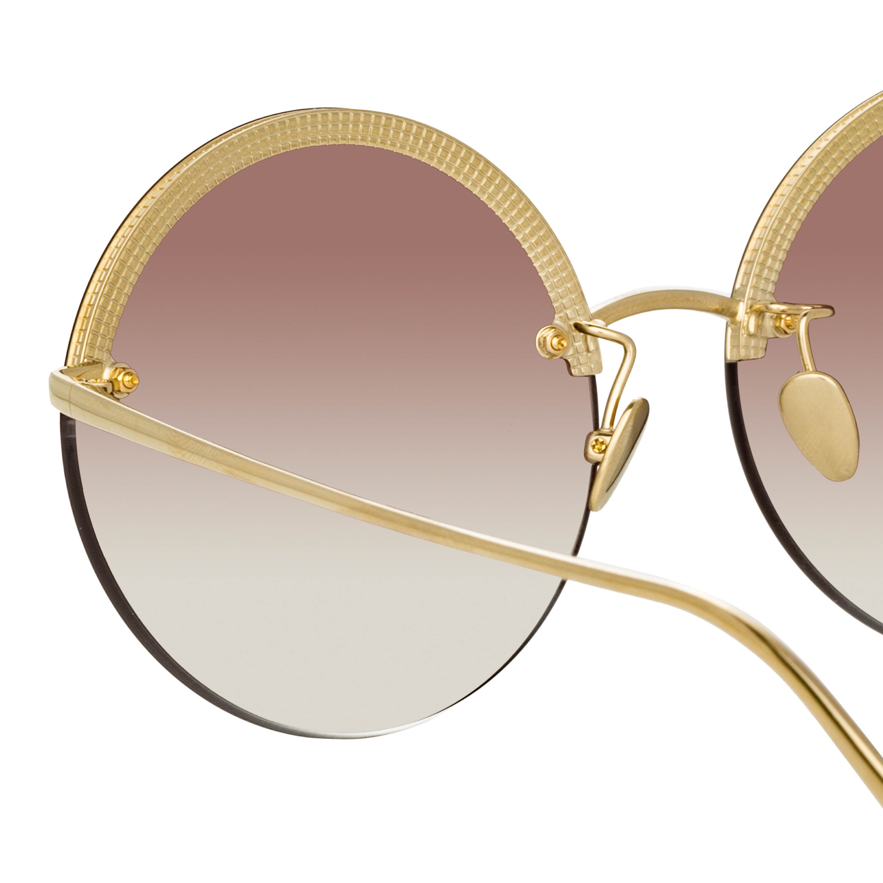 Color_LFL1097C3SUN - Adrienne Round Sunglasses in Light Gold and Grey