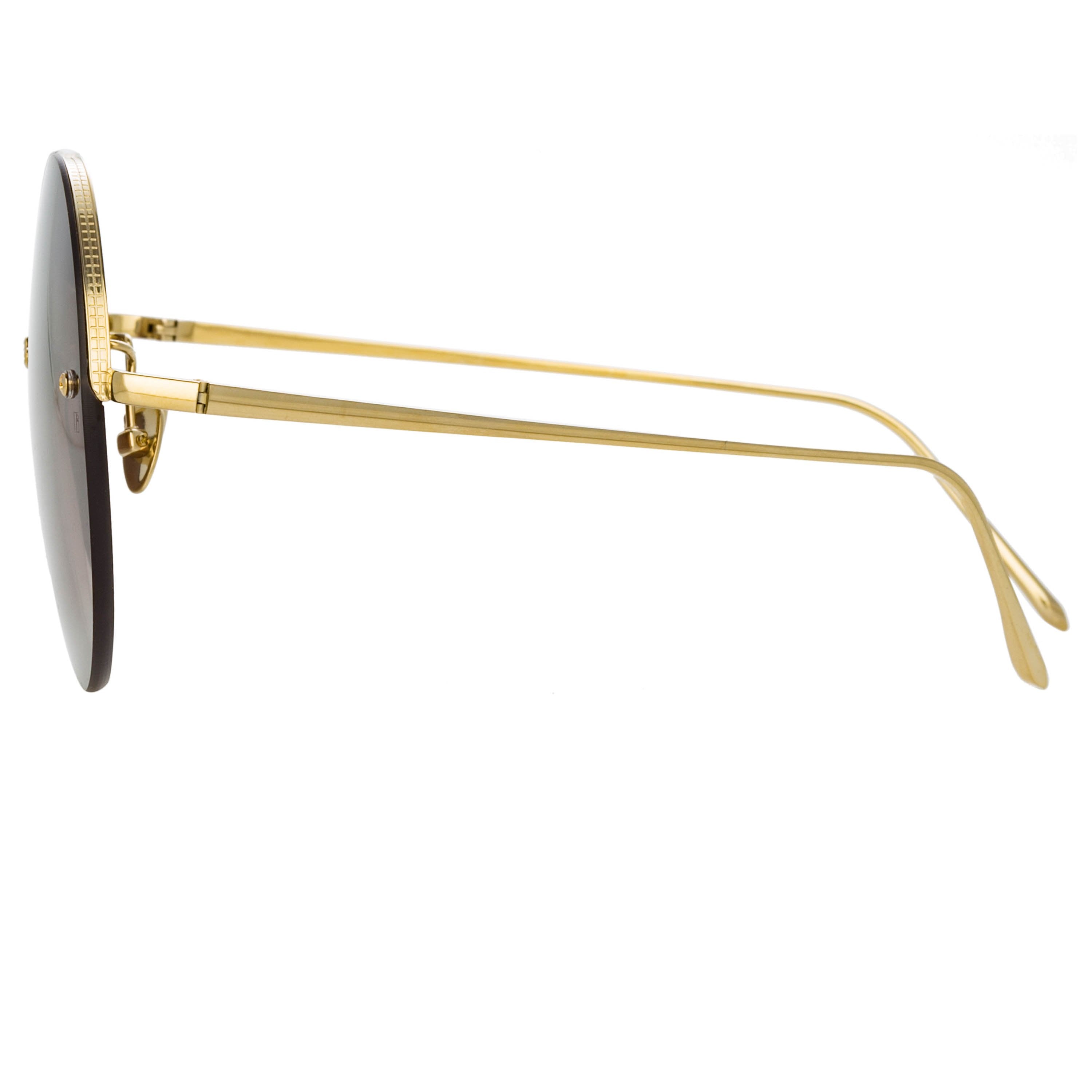 Color_LFL1097C3SUN - Adrienne Round Sunglasses in Light Gold and Grey