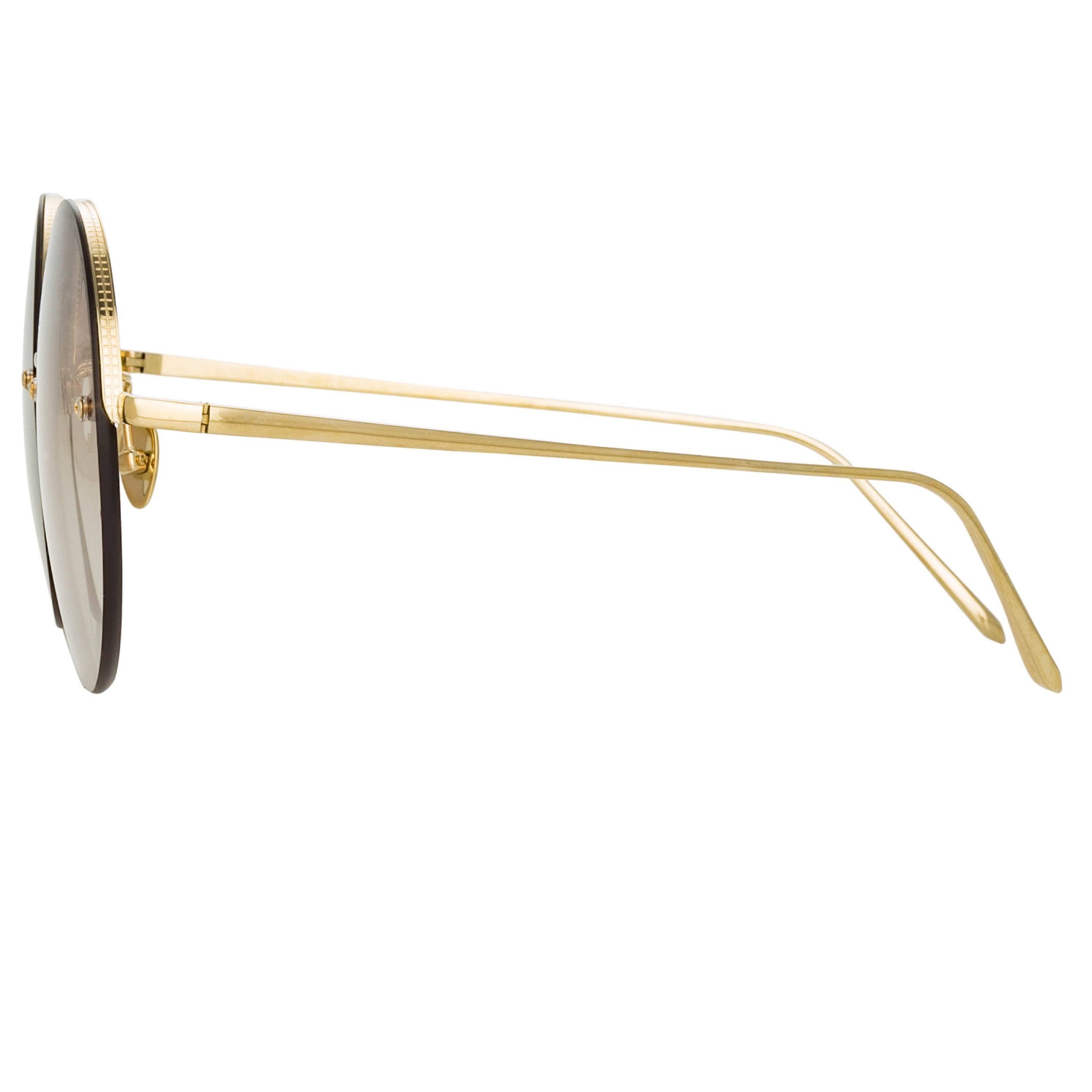 Color_LFL1097C4SUN - Adrienne Round Sunglasses in Light Gold and Brown