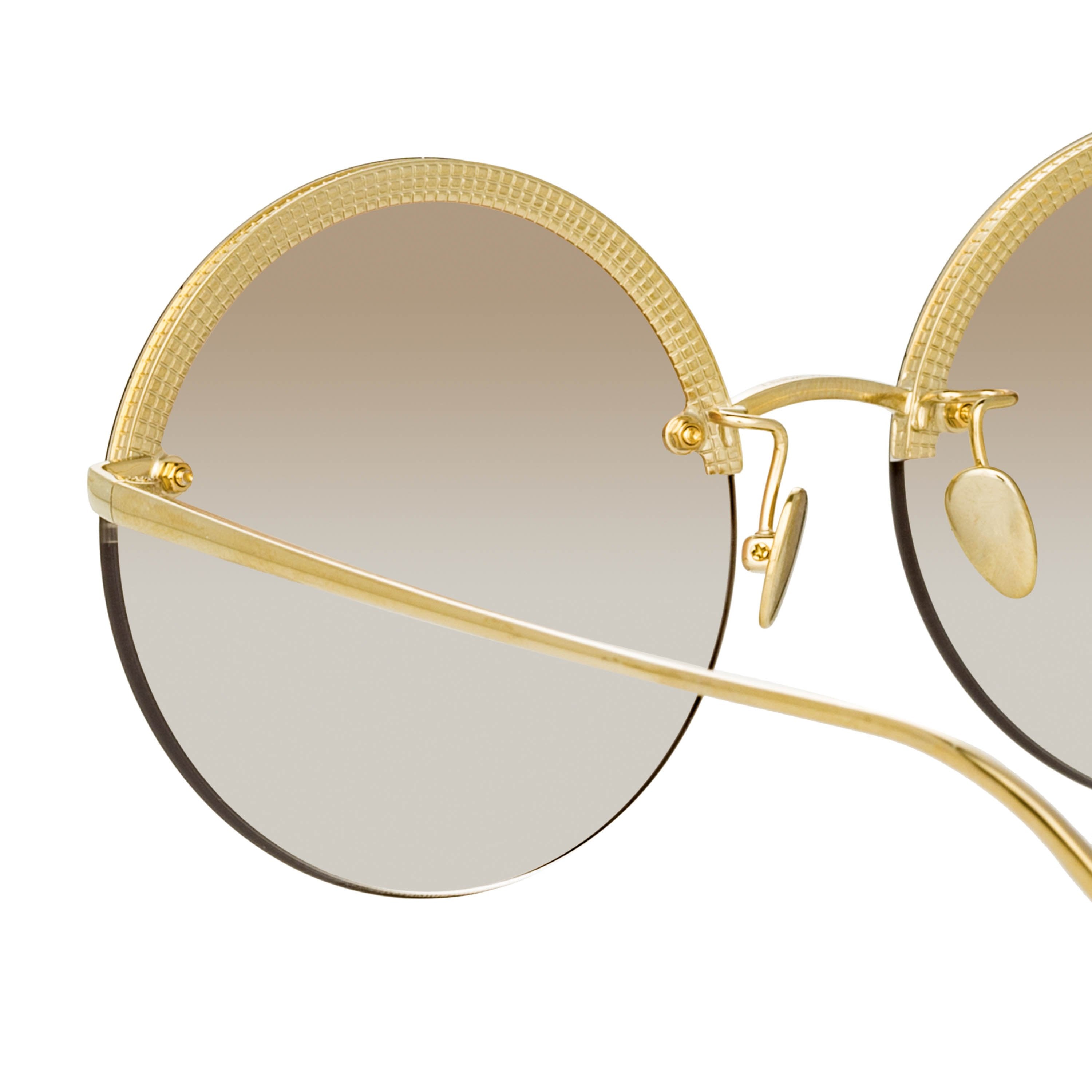 Color_LFL1097C4SUN - Adrienne Round Sunglasses in Light Gold and Brown