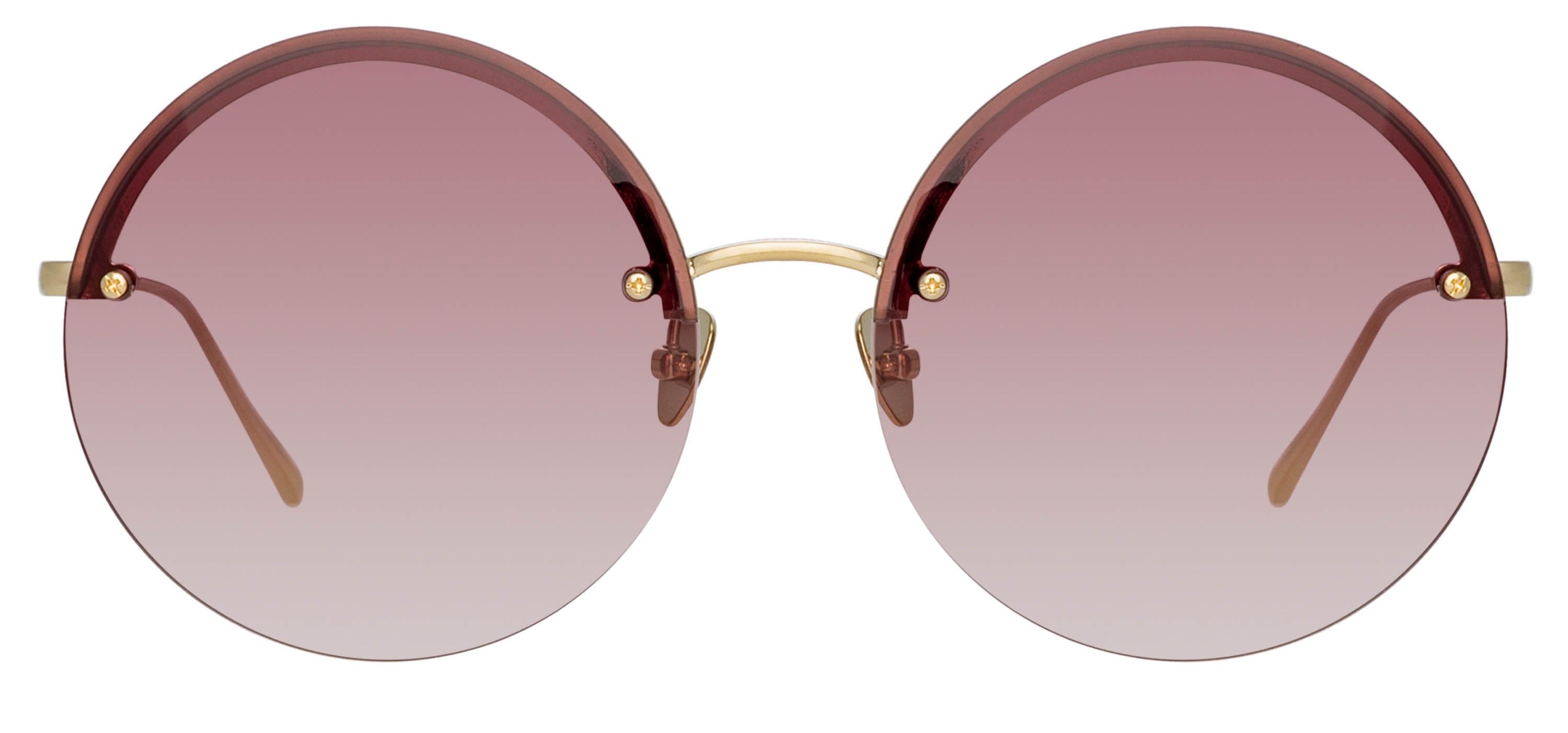 Color_LFL1097C5SUN - Adrienne Round Sunglasses in Light Gold and Burgundy