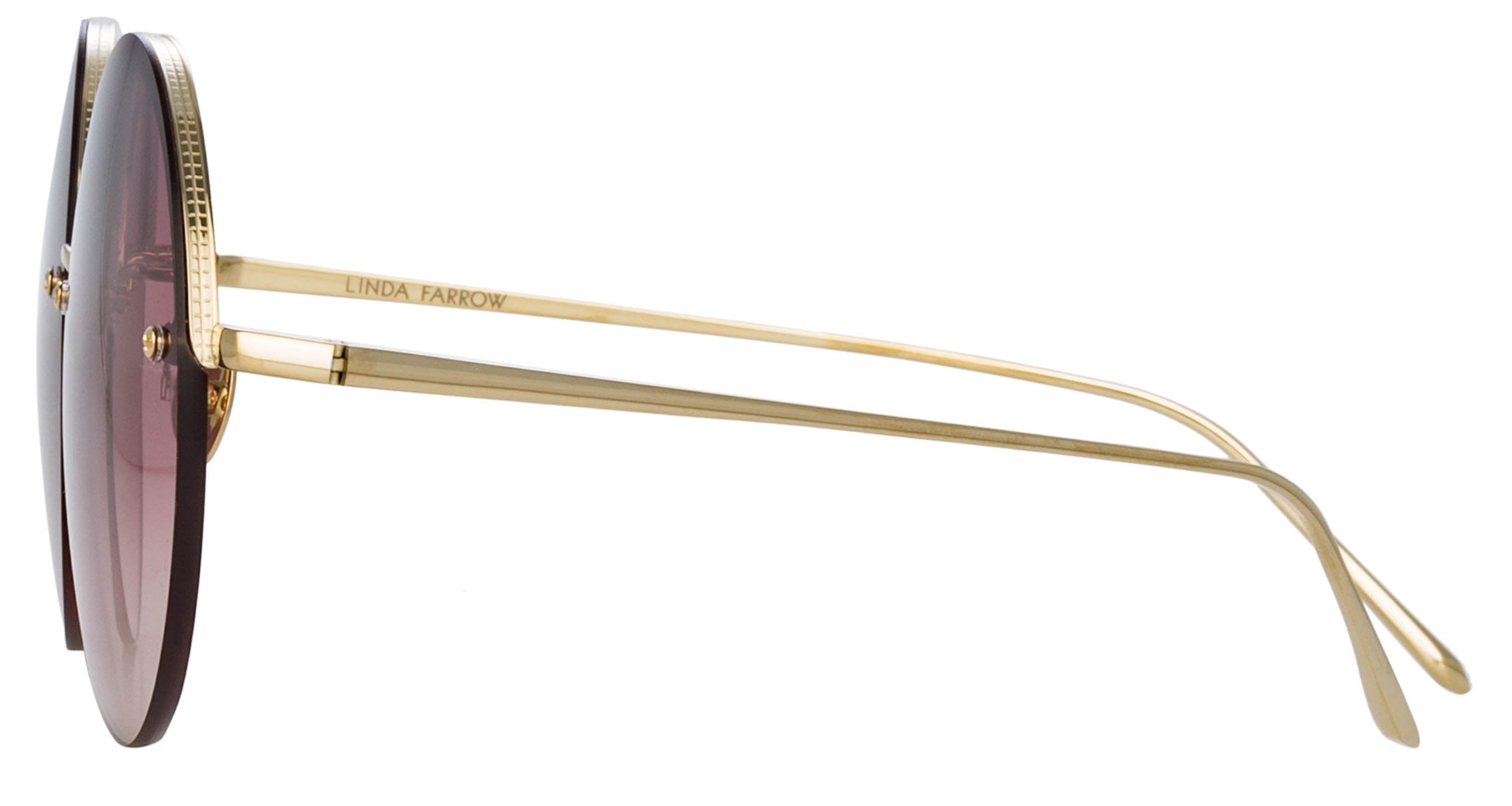 Color_LFL1097C5SUN - Adrienne Round Sunglasses in Light Gold and Burgundy