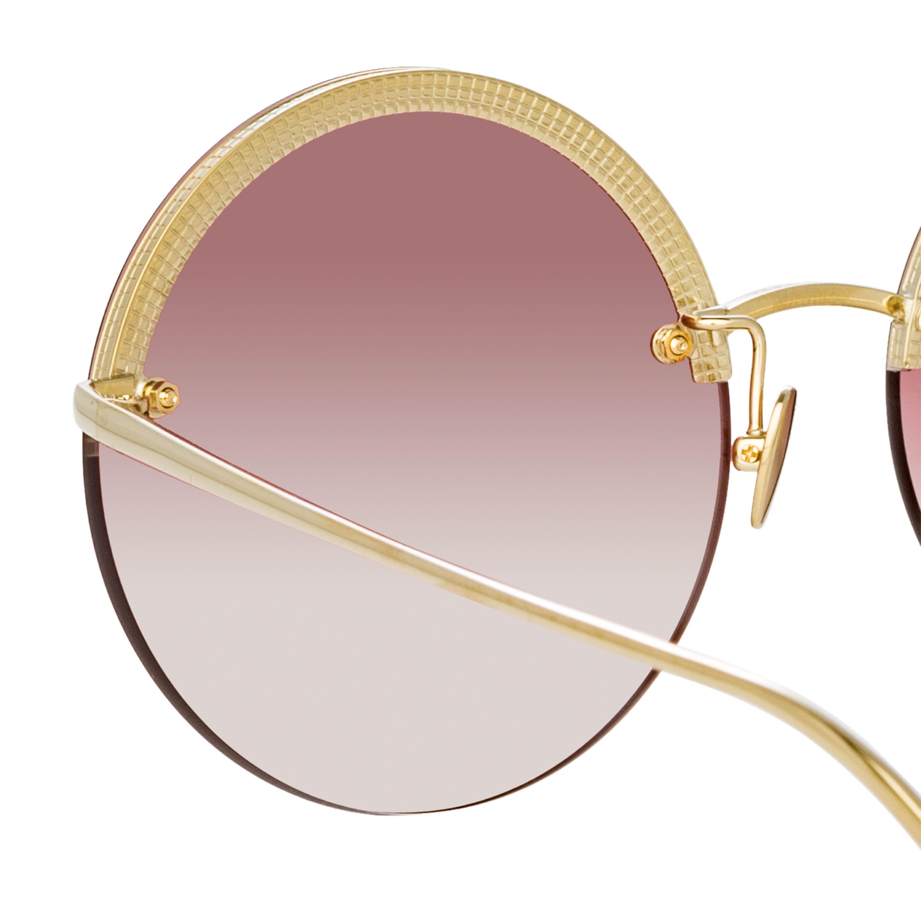 Color_LFL1097C5SUN - Adrienne Round Sunglasses in Light Gold and Burgundy