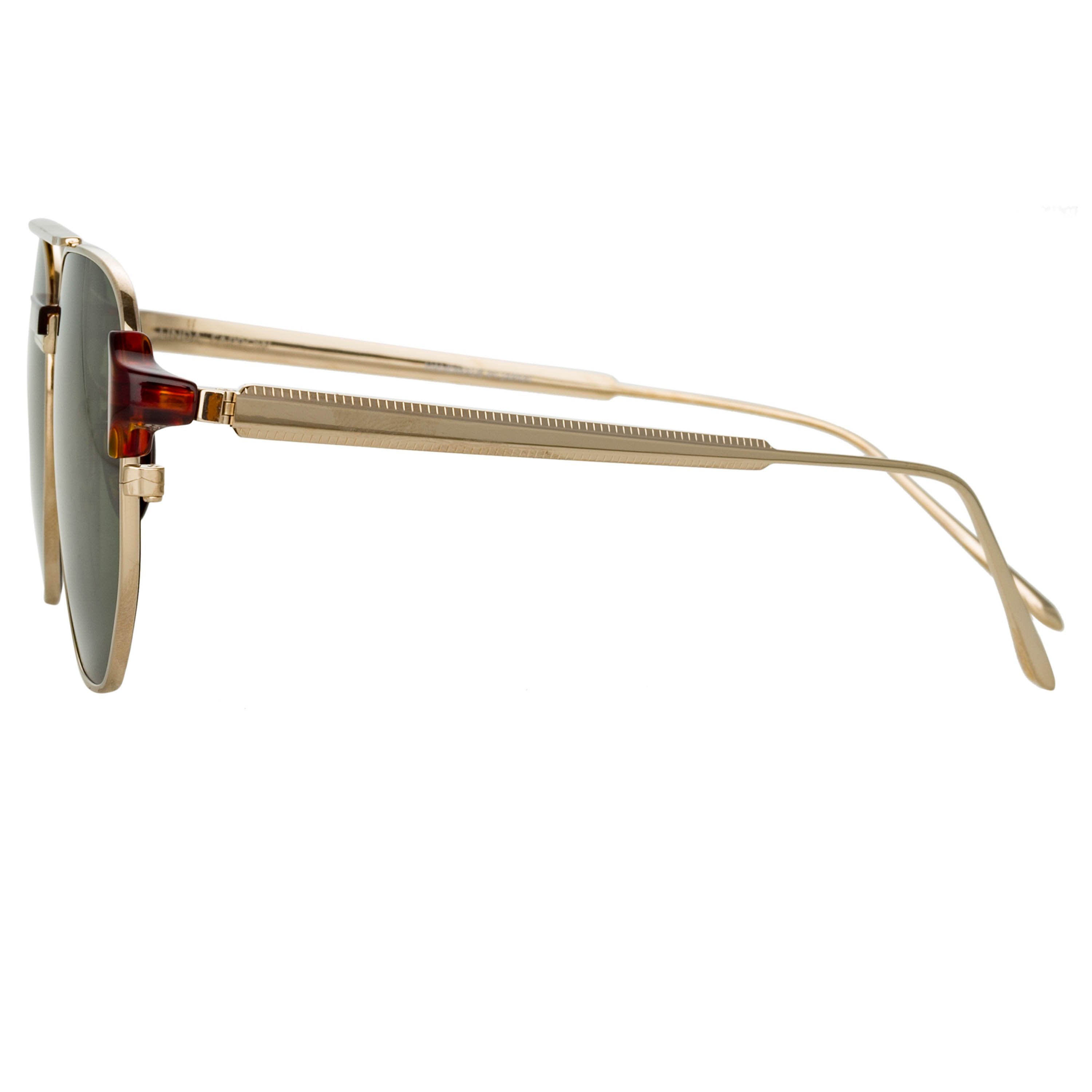 Color_LFL1108C3SUN - Nico Squared Sunglasses in Light Gold and Green