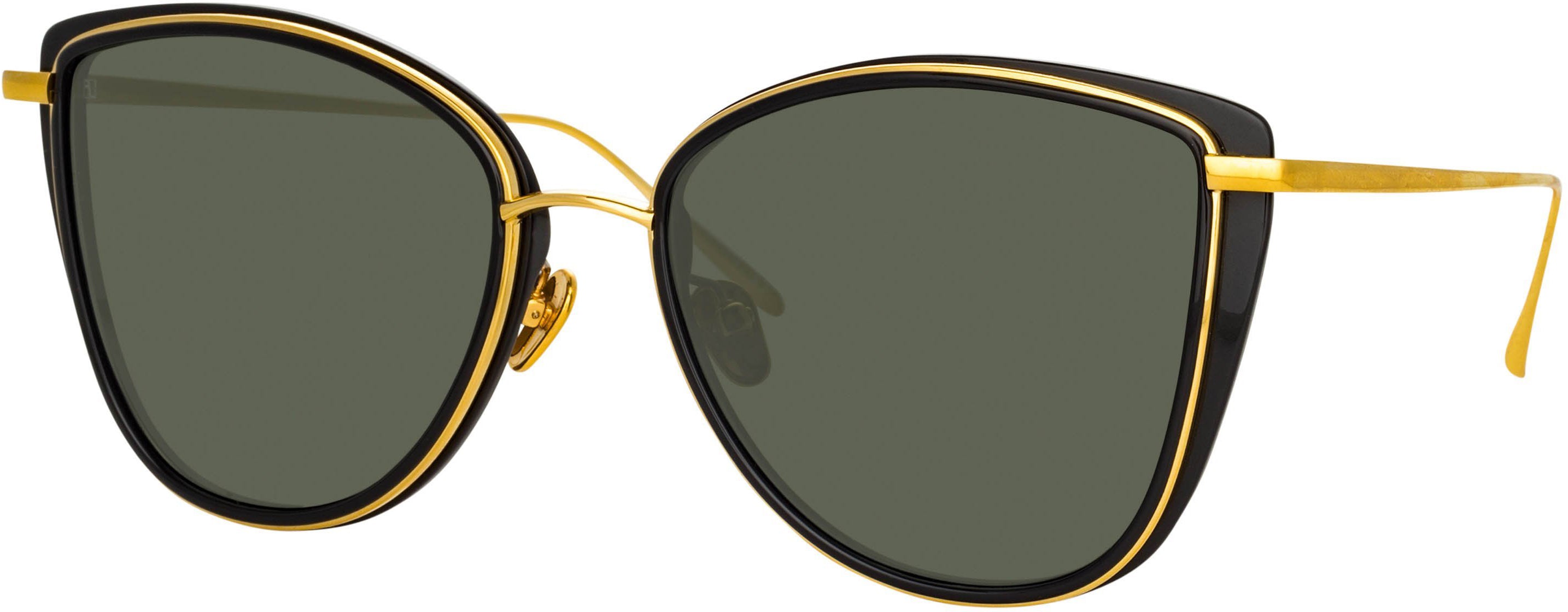 Color_LFL1109C1SUN - Liza Cat Eye Sunglasses in Black and Yellow Gold
