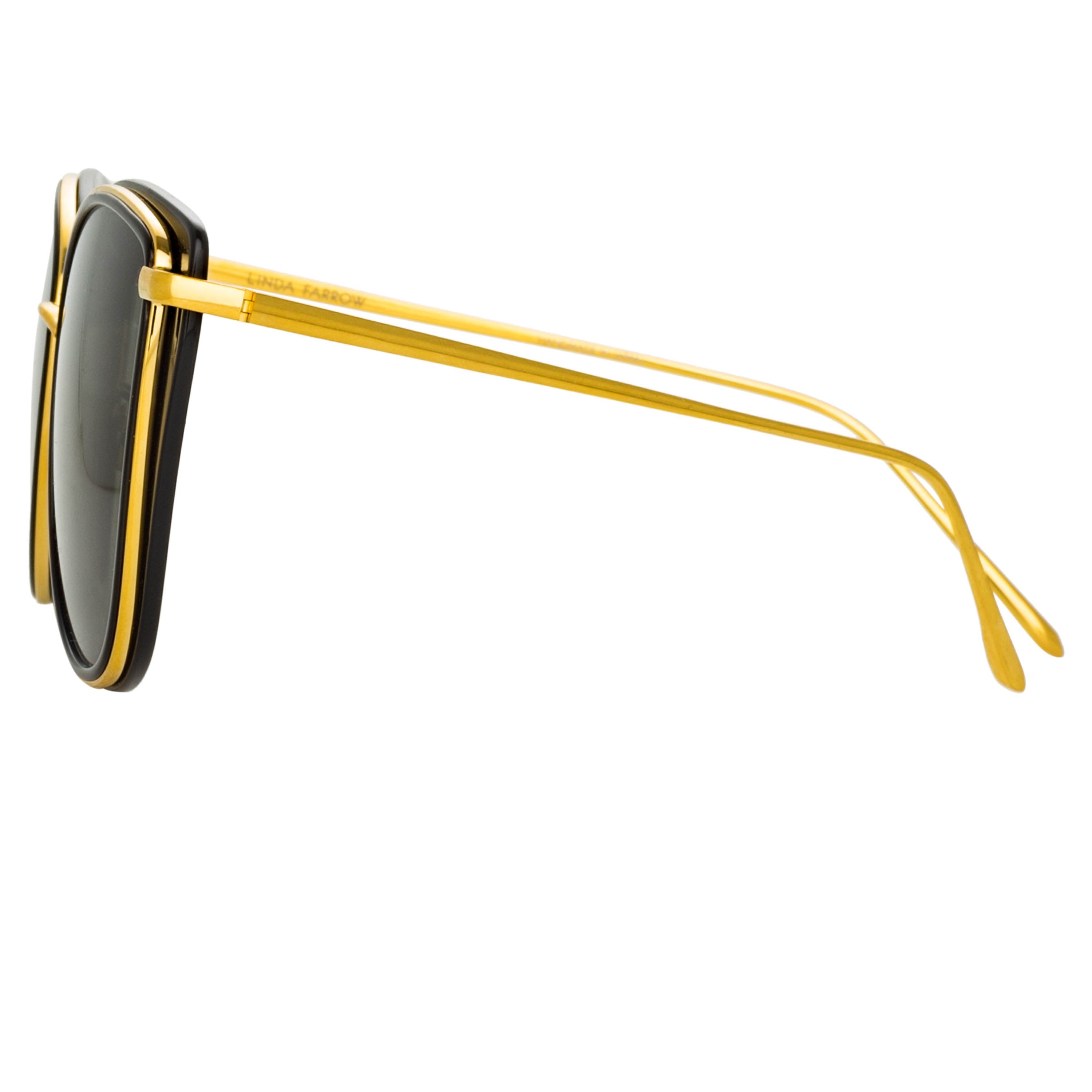 Color_LFL1109C1SUN - Liza Cat Eye Sunglasses in Black and Yellow Gold