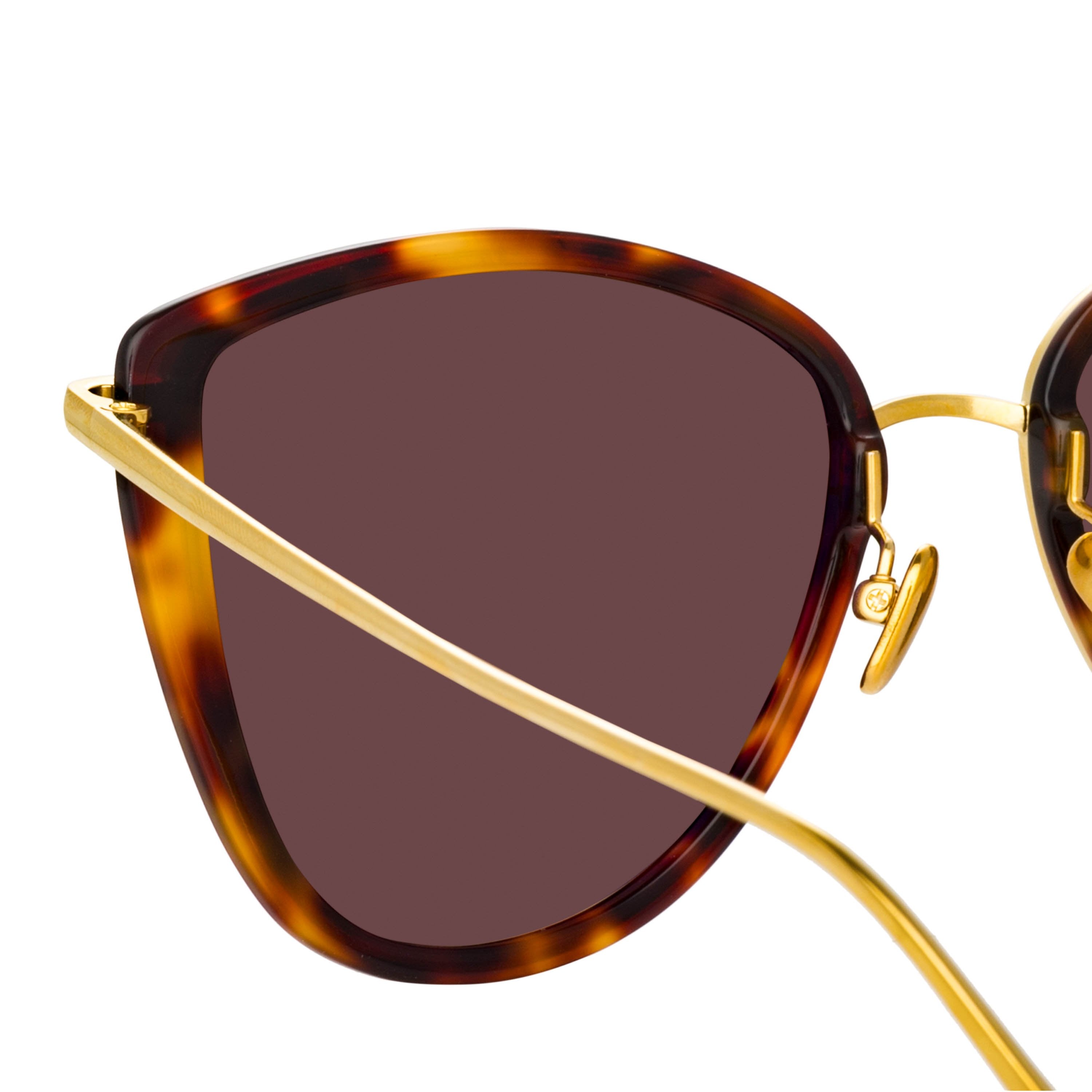 Color_LFL1109C2SUN - Liza Cat Eye Sunglasses in Tortoiseshell and Yellow Gold
