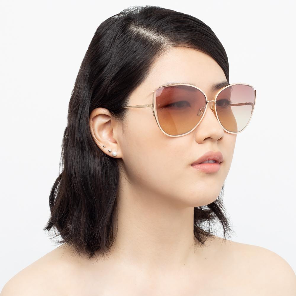 Color_LFL774C7SUN - Linda Farrow Jamila C7 Cat Eye Sunglasses