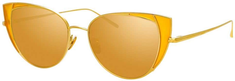 Linda Farrow Des Voeux Cat Eye Sunglasses LINDA FARROW Des Voeux LFL855/6 rose gold peach cat eye  main image 3
