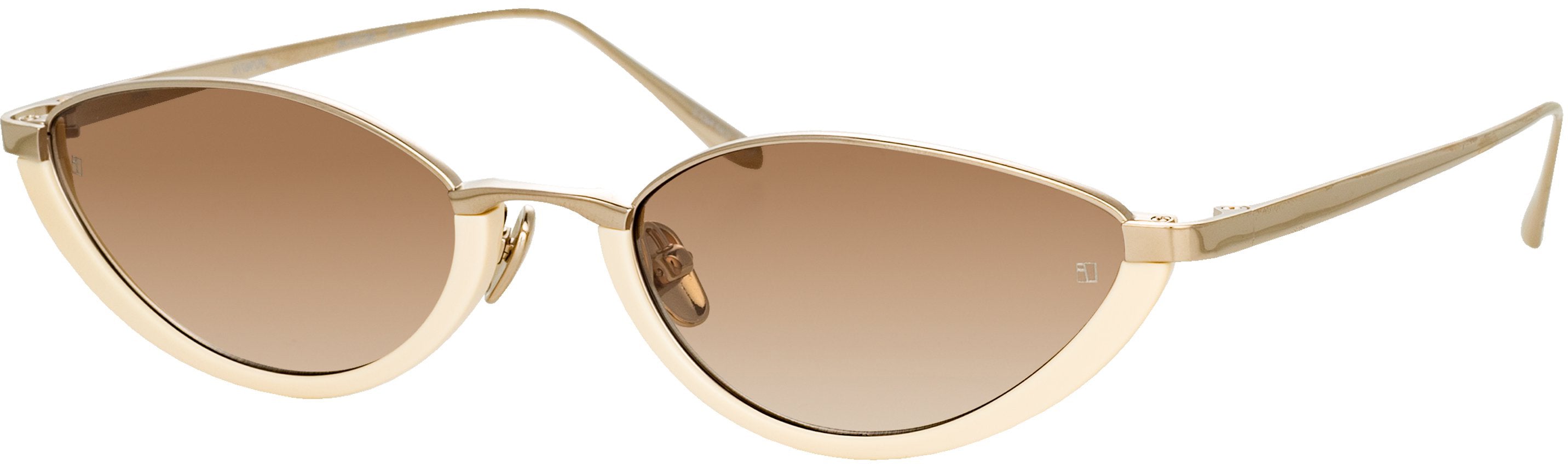 Color_LFL967C6SUN - Daisy Cat Eye Sunglasses in Yellow Gold and Cream