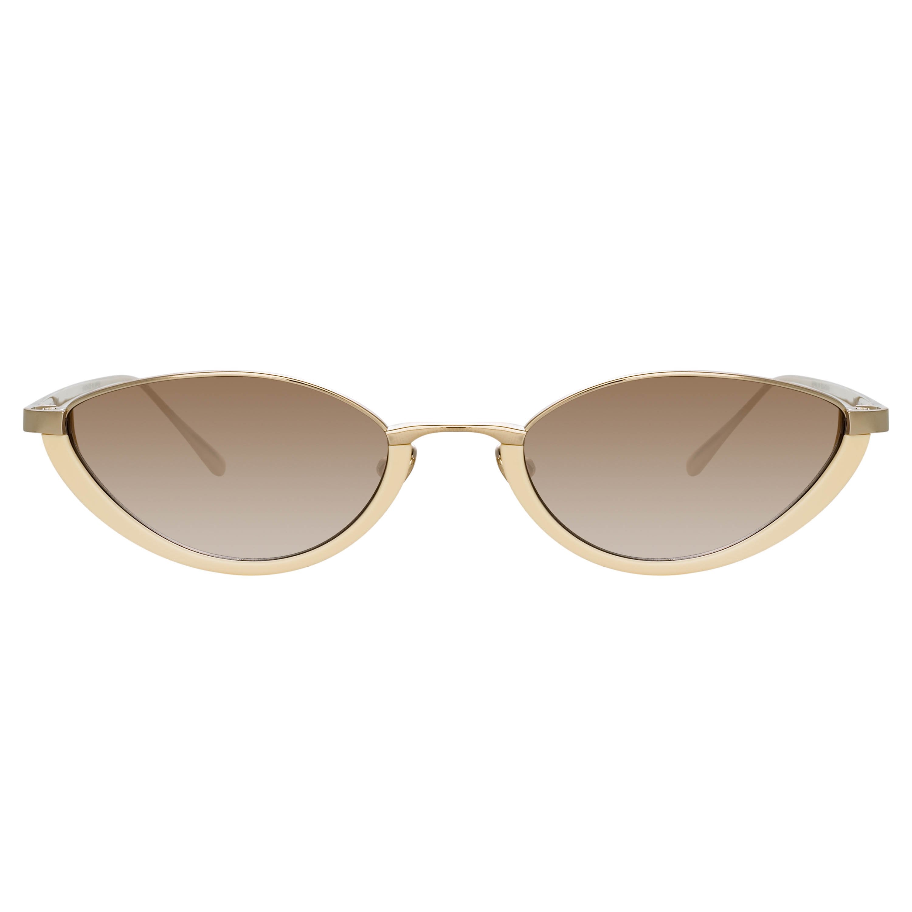 Color_LFL967C6SUN - Daisy Cat Eye Sunglasses in Yellow Gold and Cream