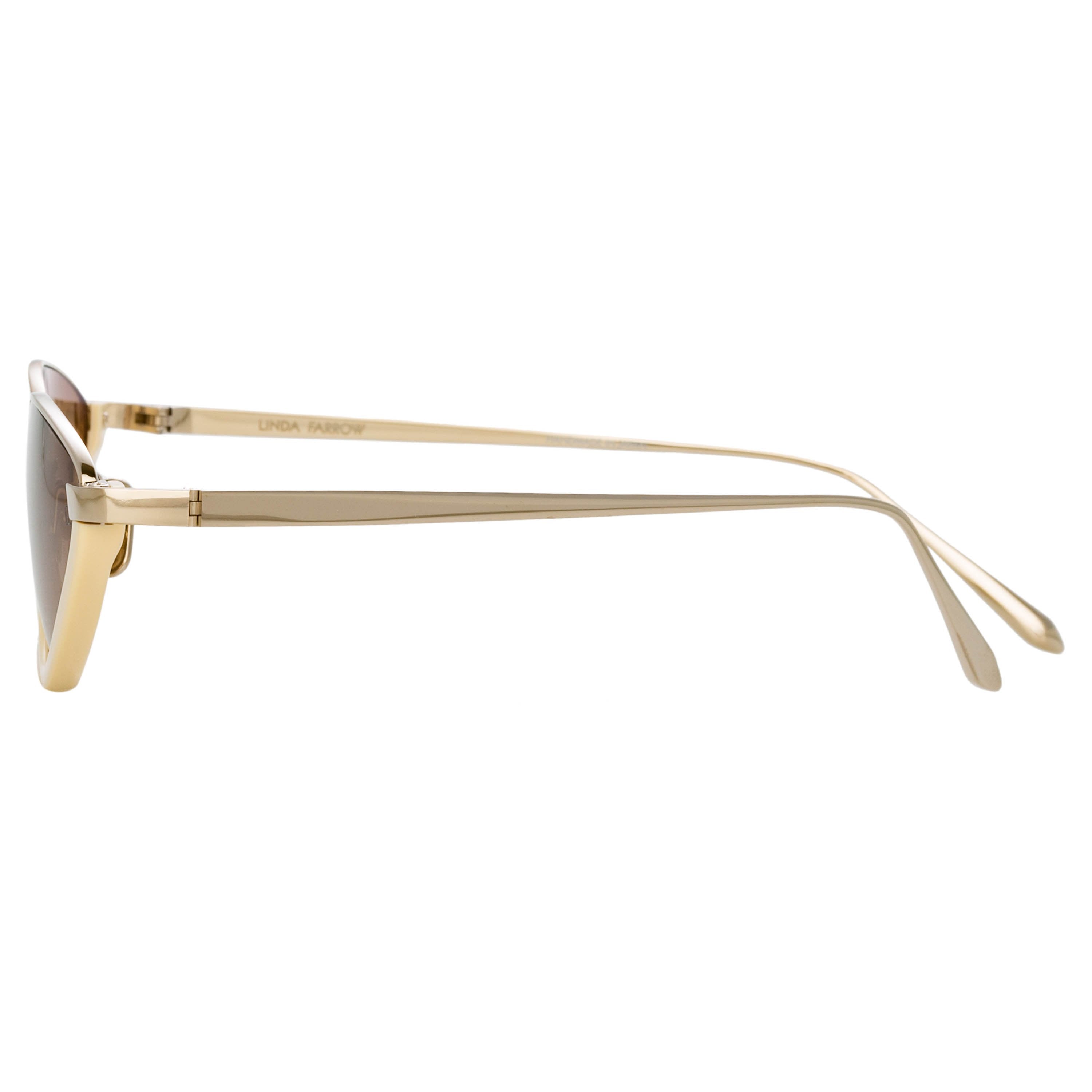 Color_LFL967C6SUN - Daisy Cat Eye Sunglasses in Yellow Gold and Cream