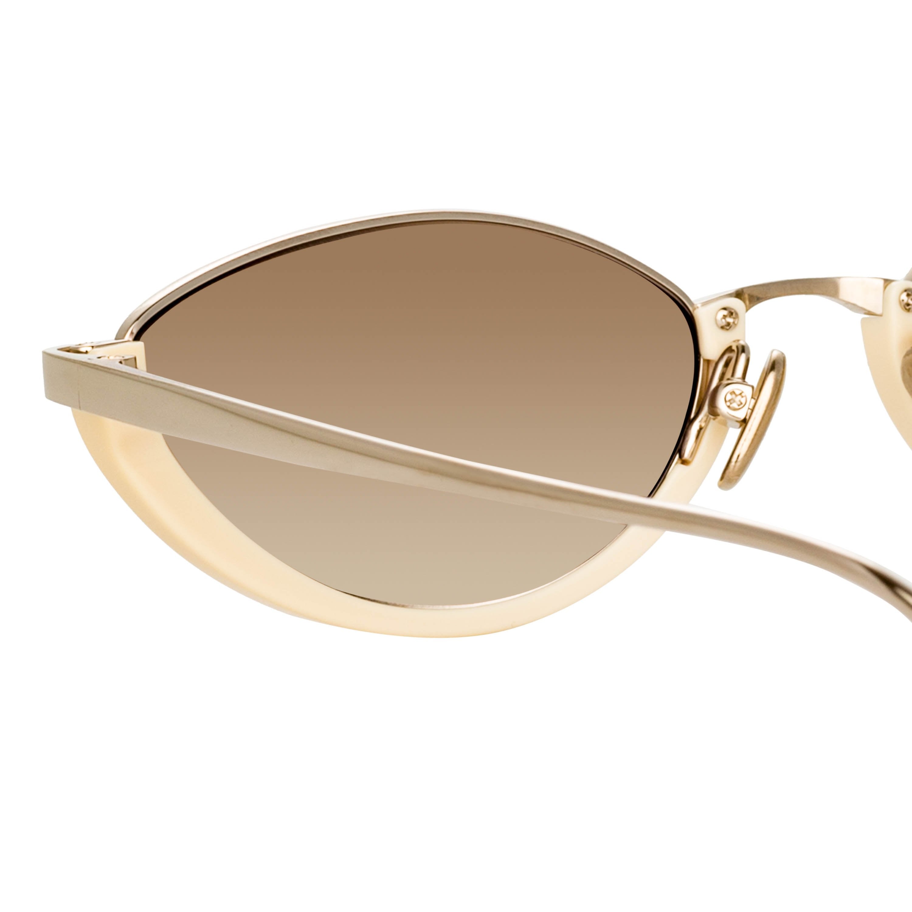 Color_LFL967C6SUN - Daisy Cat Eye Sunglasses in Yellow Gold and Cream